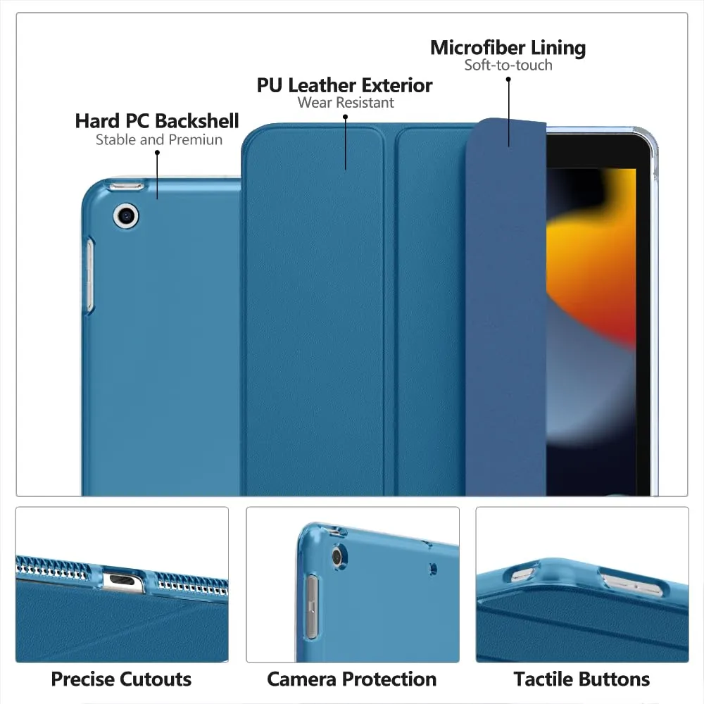 MoKo Cover for iPad 9th/8th/7th Gen 10.2 pollici, Grigio Blu - immagine 4