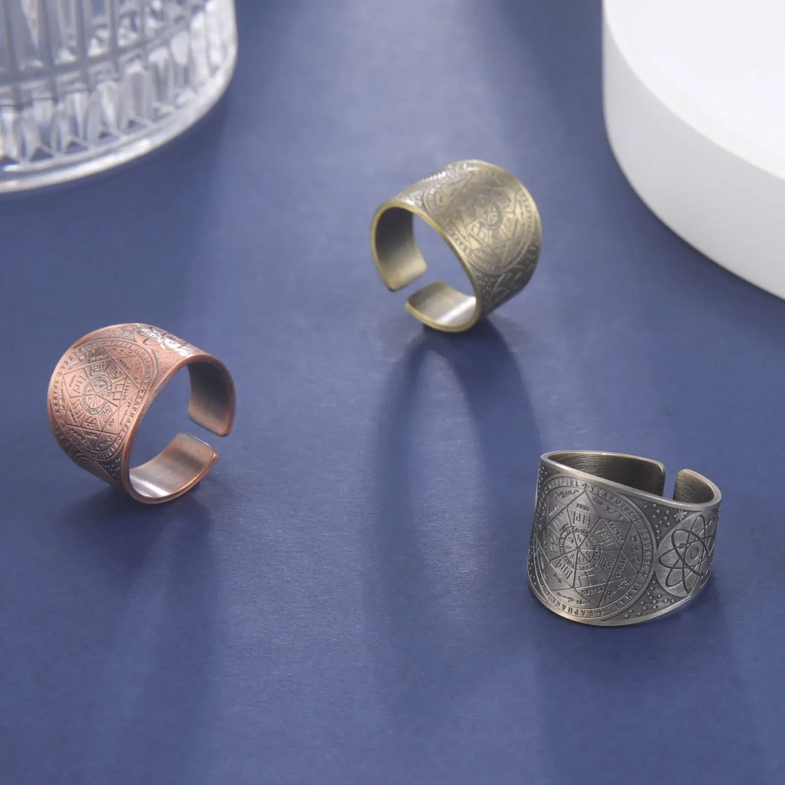 LIKGREAT Anello Sigillo dei Sette Arcangeli in Rame, Argento - immagine 5