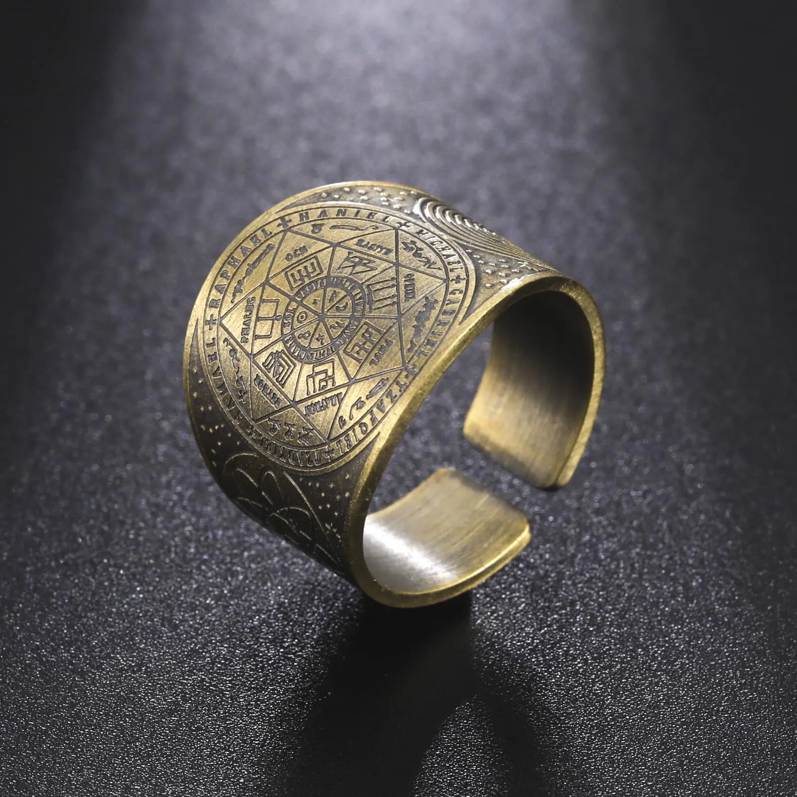 LIKGREAT Sigillo dei Sette Arcangeli Anello Biblico in Rame, Bronze - immagine 3