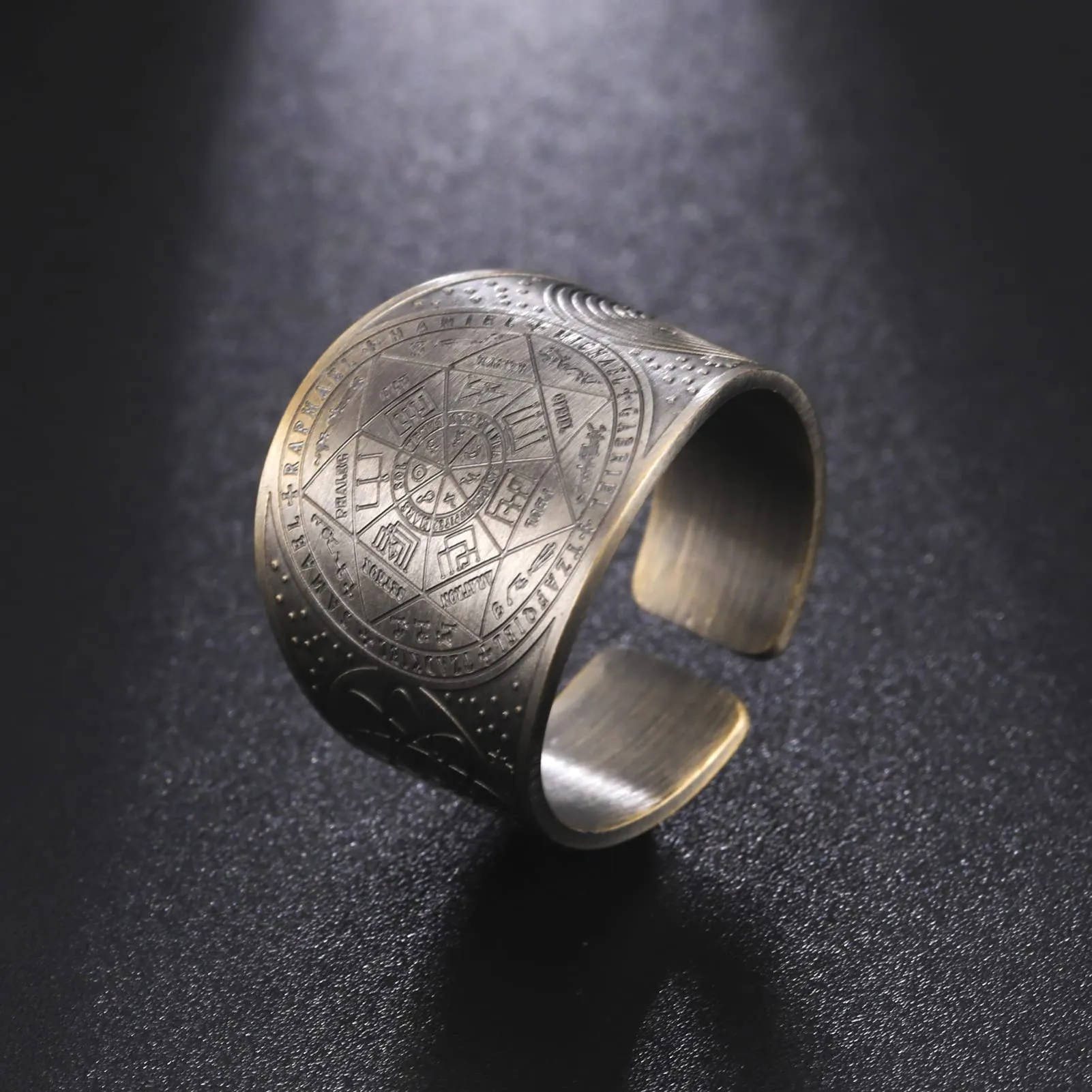 LIKGREAT Sigillo dei Sette Arcangeli Anello Biblico in Rame, Argento - immagine 3
