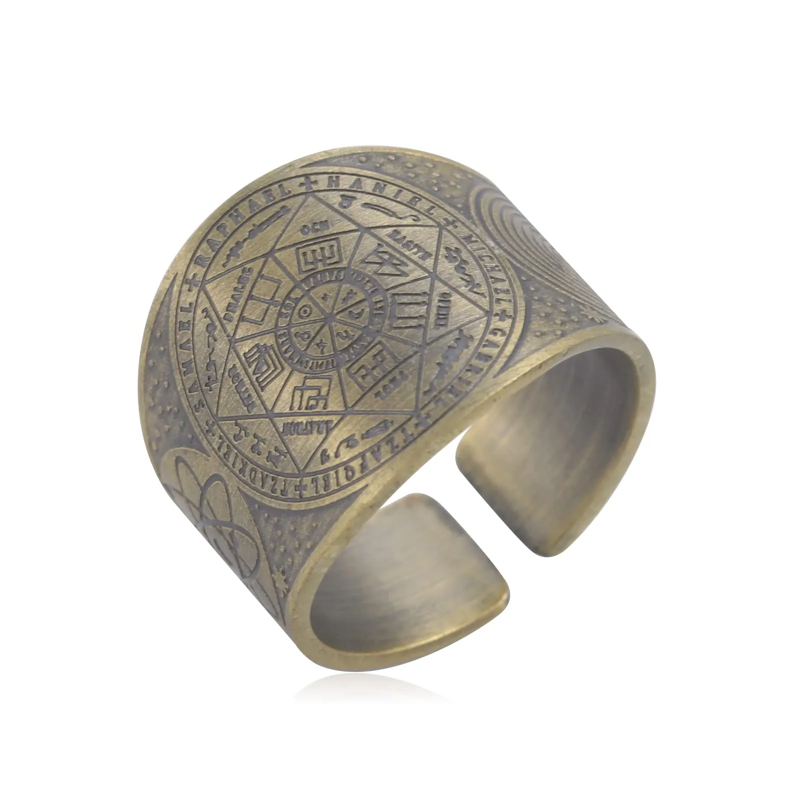 LIKGREAT Anello Sigillo dei Sette Arcangeli in Rame, Bronzo - immagine 1