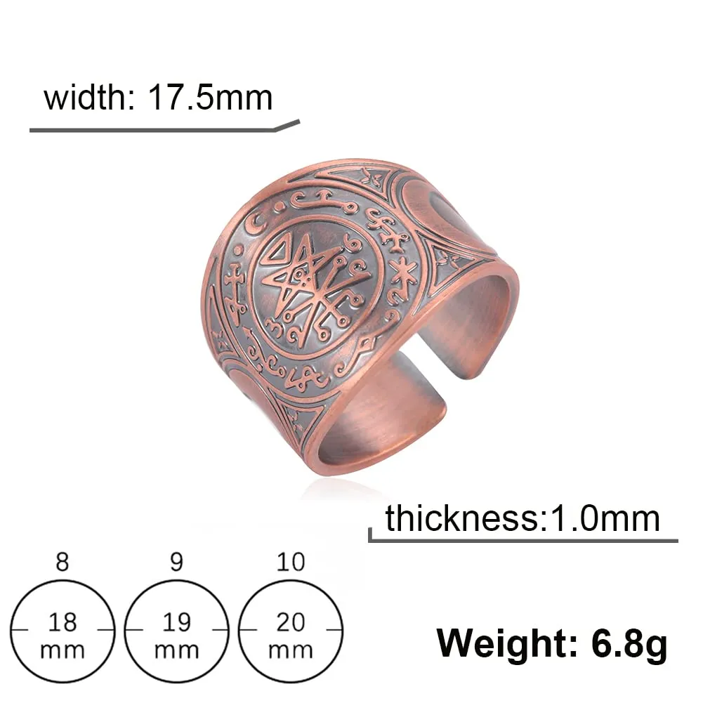LIKGREAT Anello Sigillo di Lilith in Rame, Banda Gotica Pagana per Donne (Rosso) - immagine 2