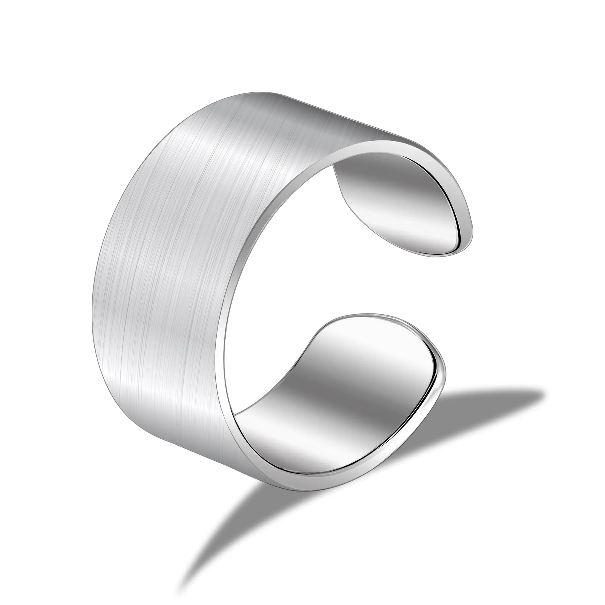 ALEXCRAFT Anelli Argento Regolabili per Uomo e Donna, 10mm - immagine 1