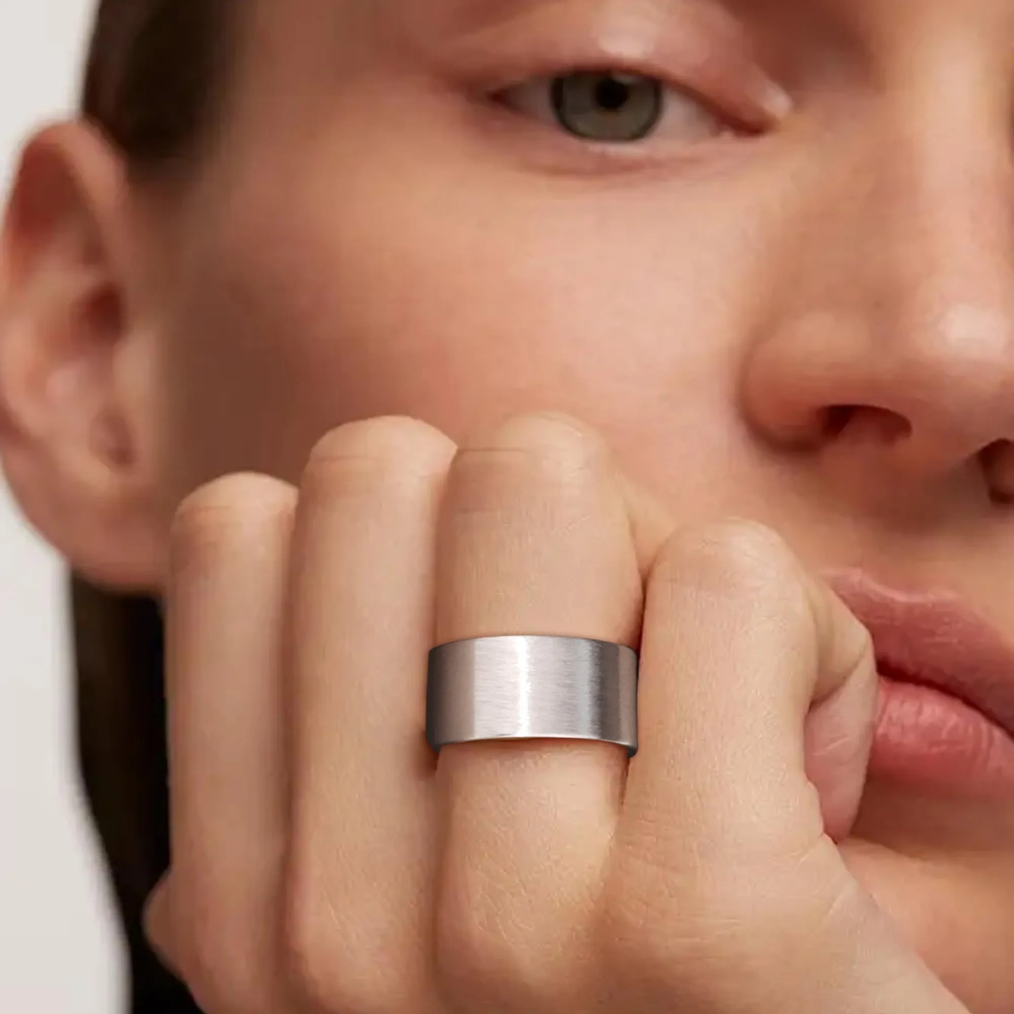 ALEXCRAFT Anelli Argento Regolabili per Uomo e Donna, 10mm - immagine 2