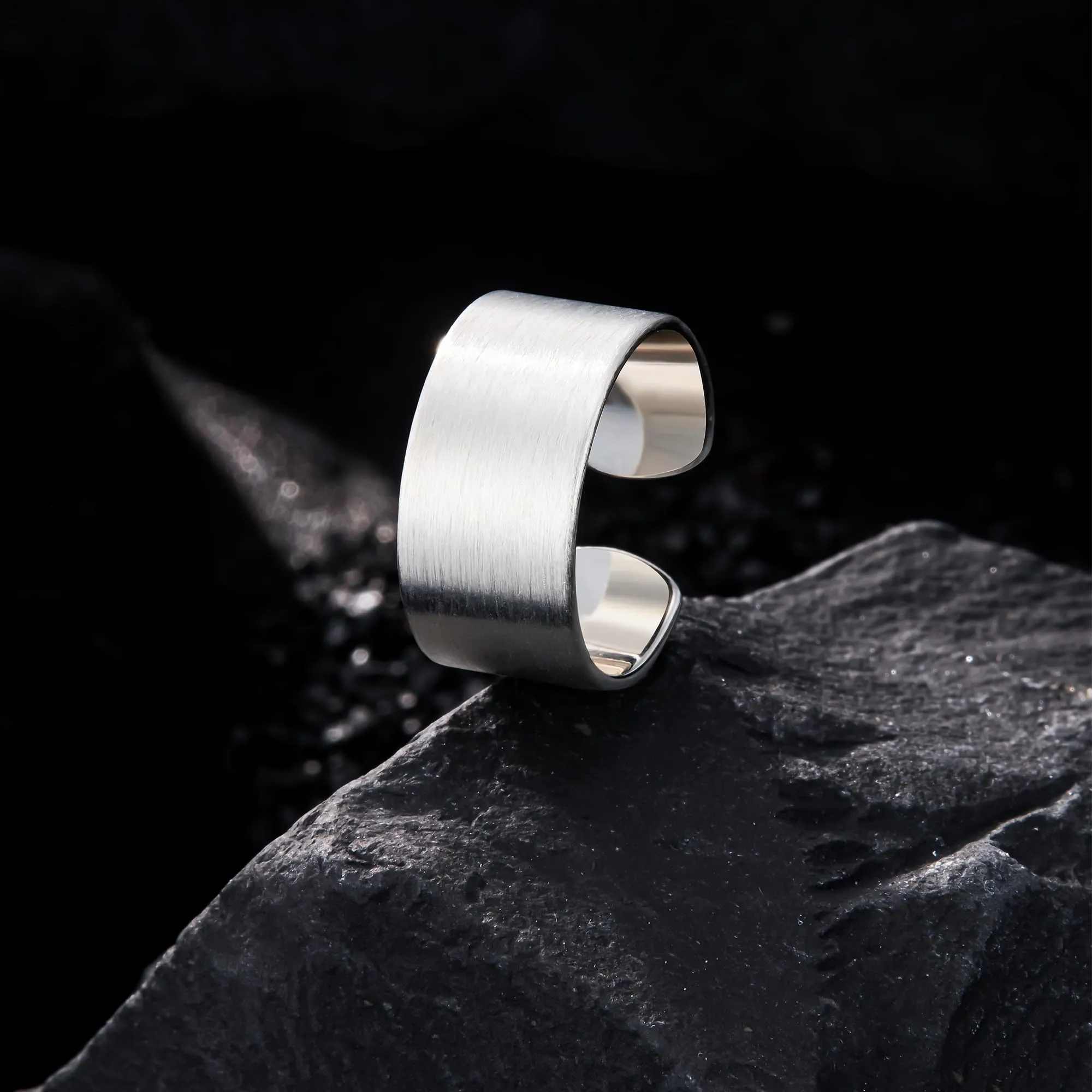 ALEXCRAFT Anelli Argento Regolabili per Uomo e Donna, 10mm - immagine 5