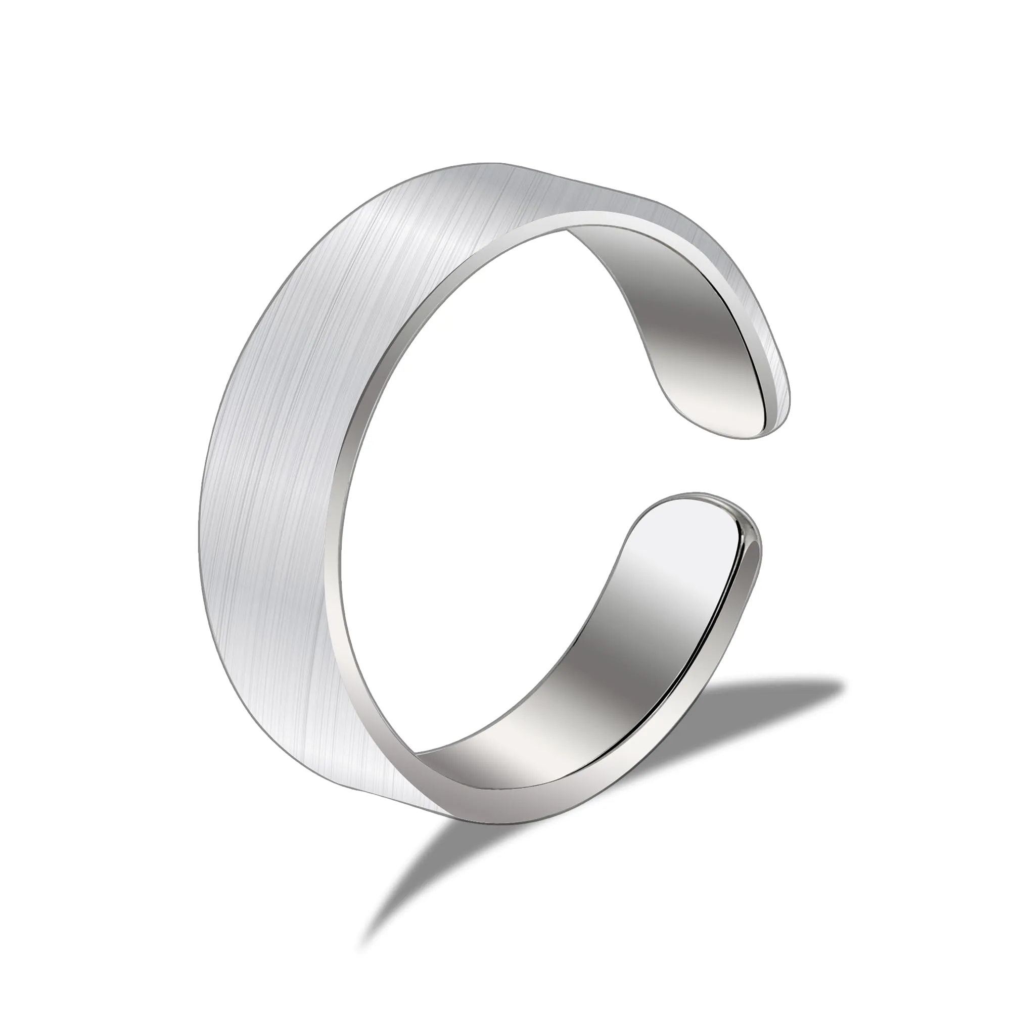 ALEXCRAFT Anelli Donna Uomo Argento 5mm Antistress - immagine 1