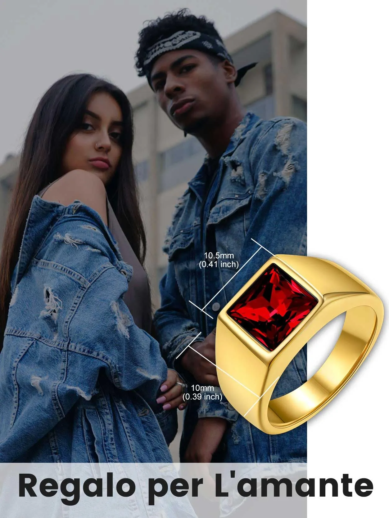 GoldChic Anello Pietra Portafortuna 12 Mesi Intarsio 3D Personalizzato - immagine 6
