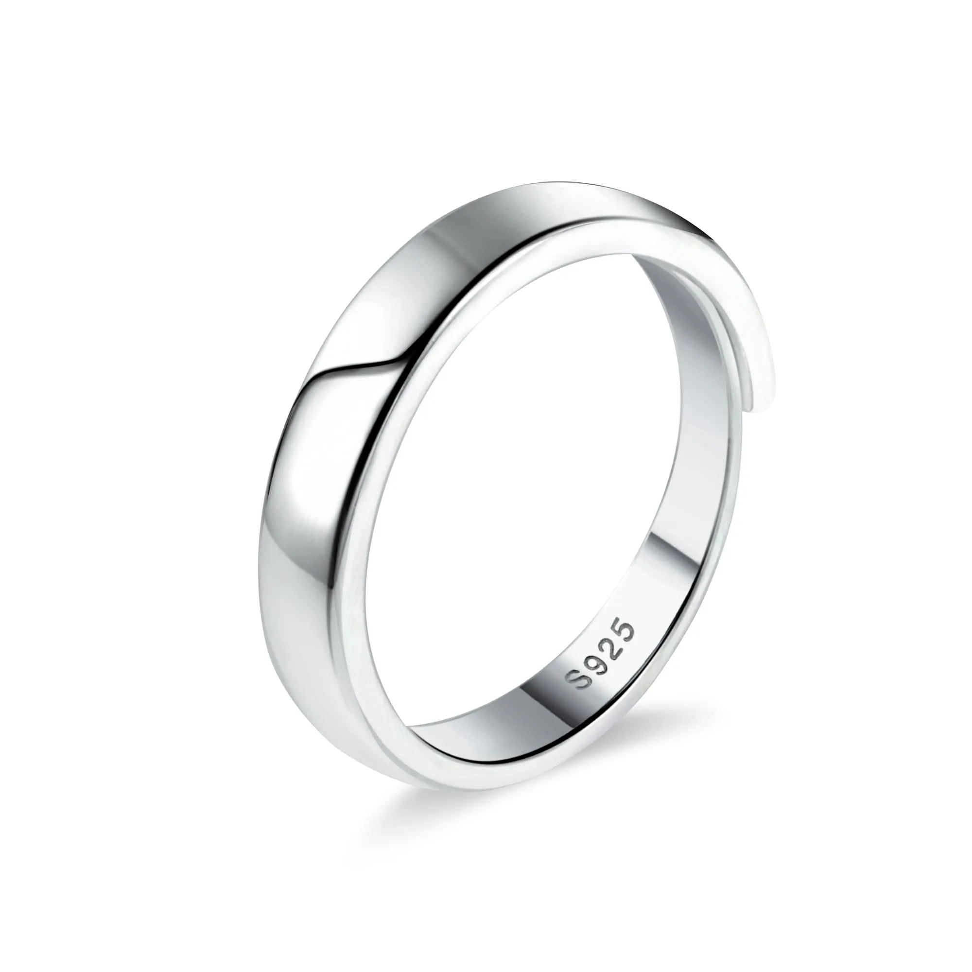 ALEXCRAFT Anelli Uomo Donna Argento Regolabili 4mm Mignolo Pollice - immagine 1