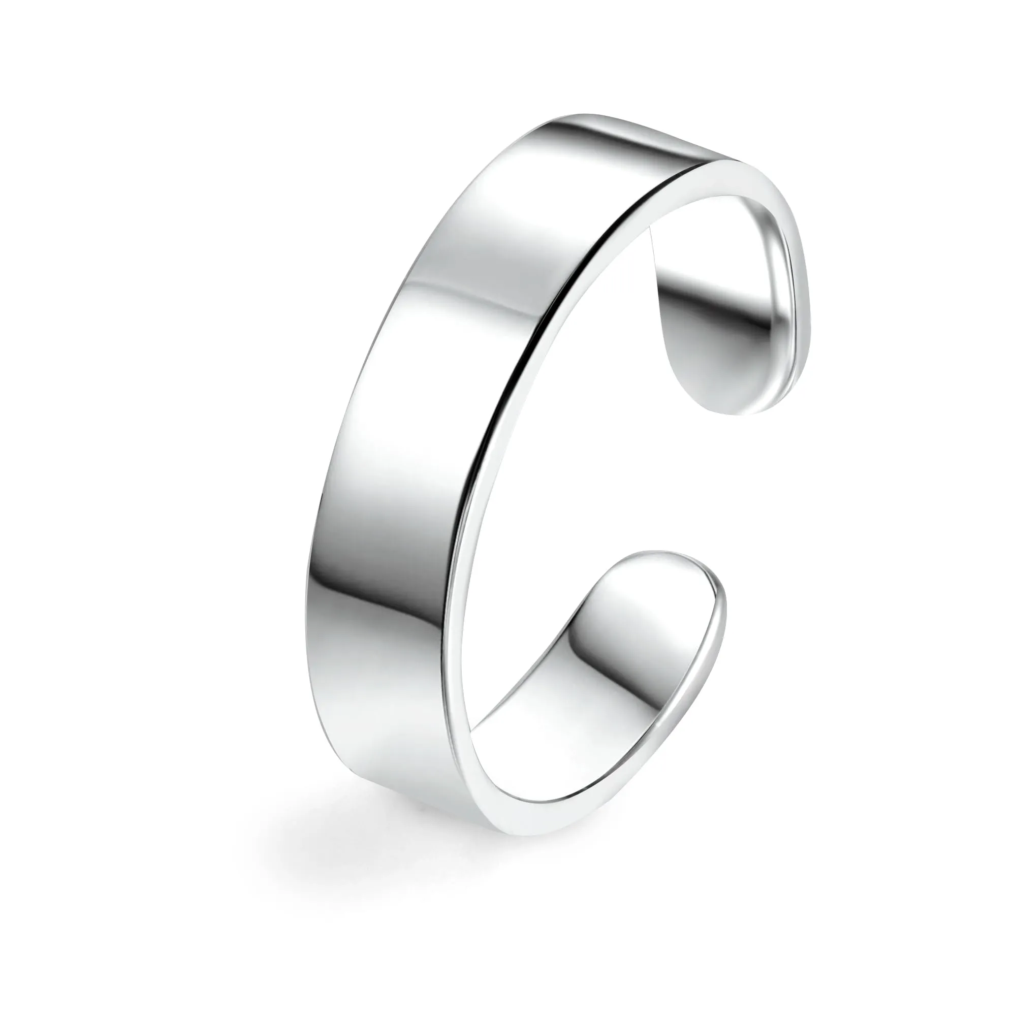 ALEXCRAFT Anello Argento Regolabile 5mm Unisex - immagine 2