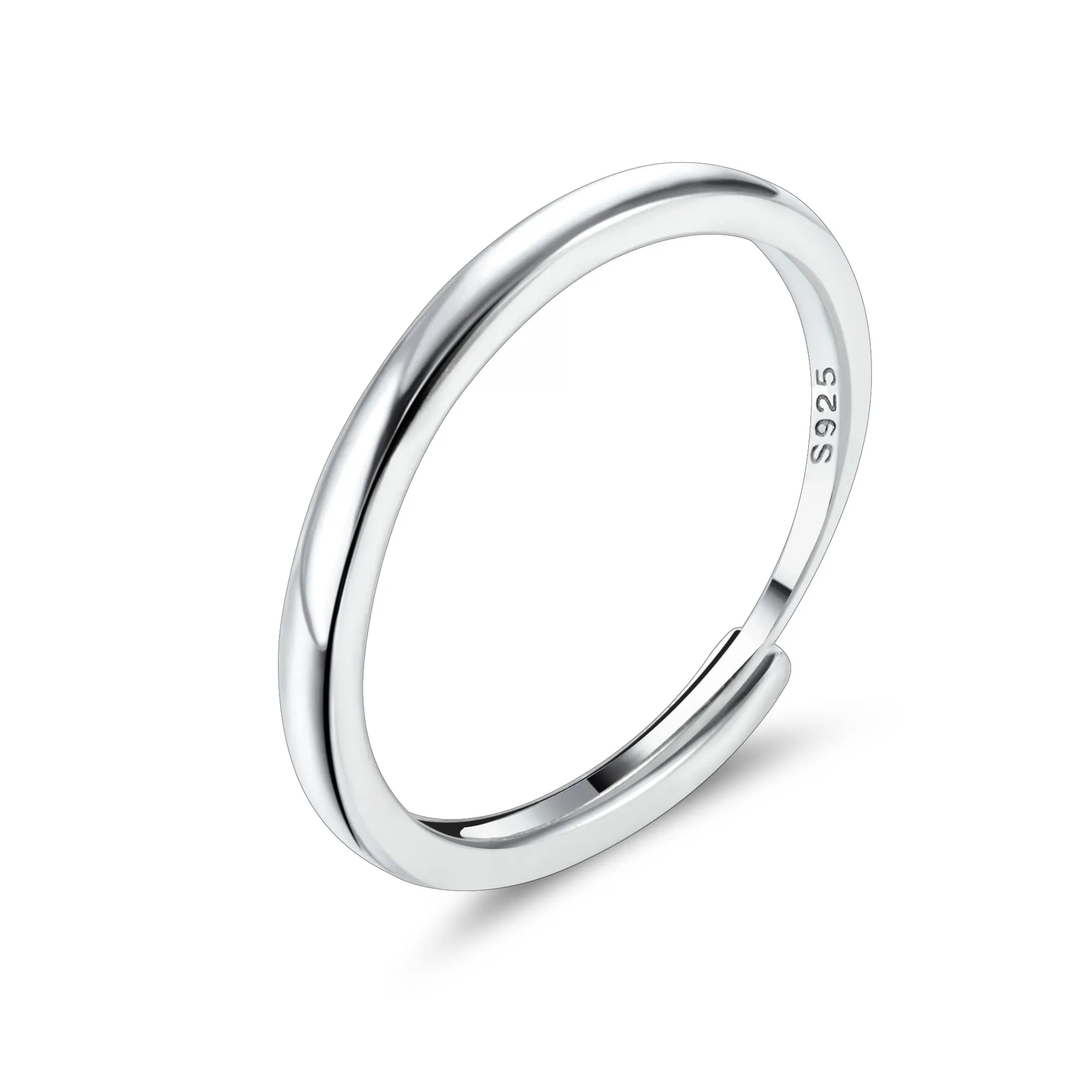 ALEXCRAFT Anelli Uomo Donna Argento Regolabili 2mm Mignolo Pollice - immagine 1