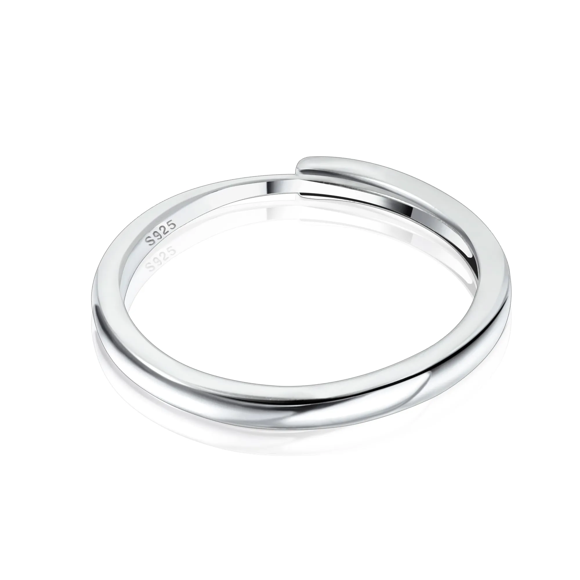 ALEXCRAFT Anelli Uomo Donna Argento Regolabili 2mm Mignolo Pollice - immagine 2