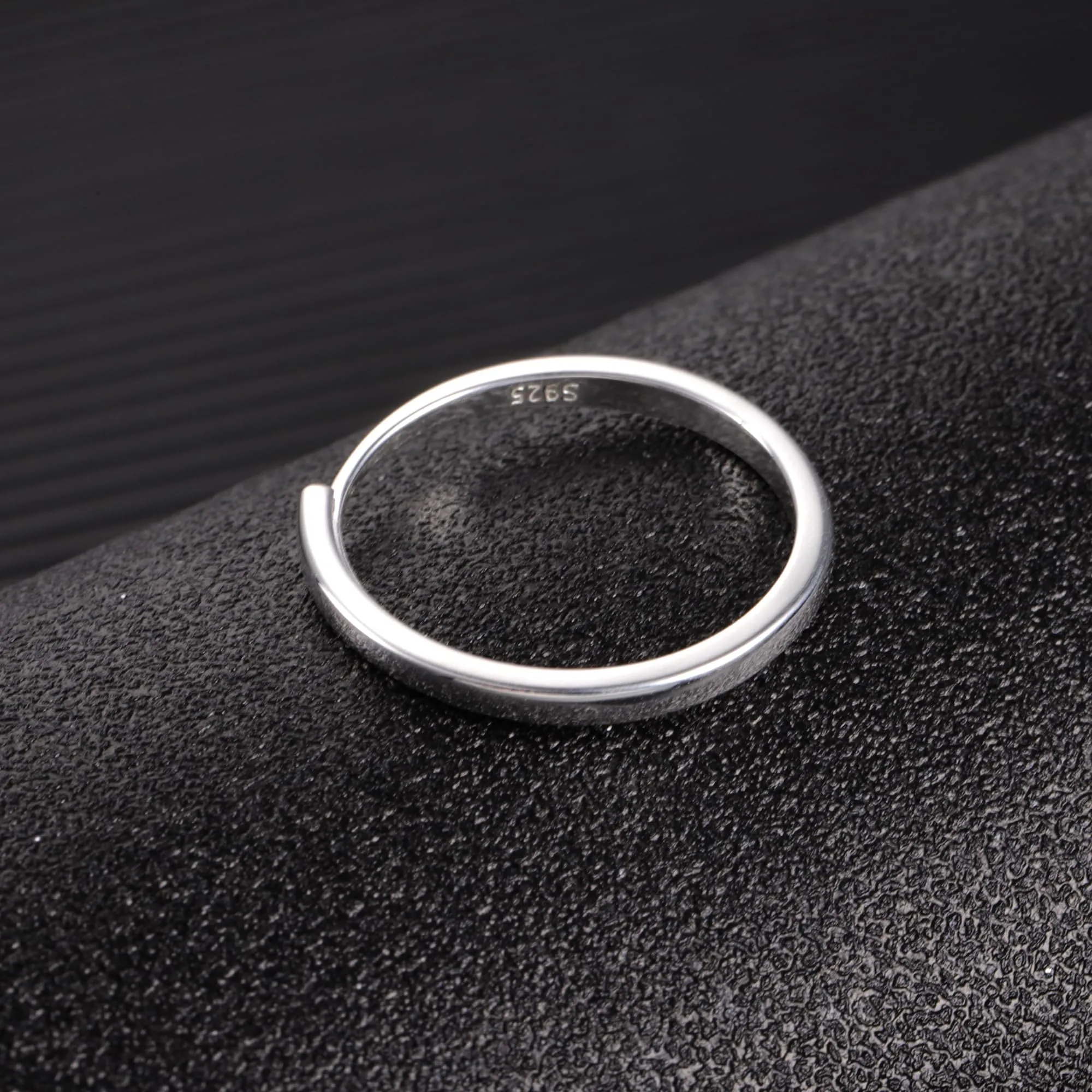 ALEXCRAFT Anelli Uomo Donna Argento Regolabili 2mm Mignolo Pollice - immagine 5
