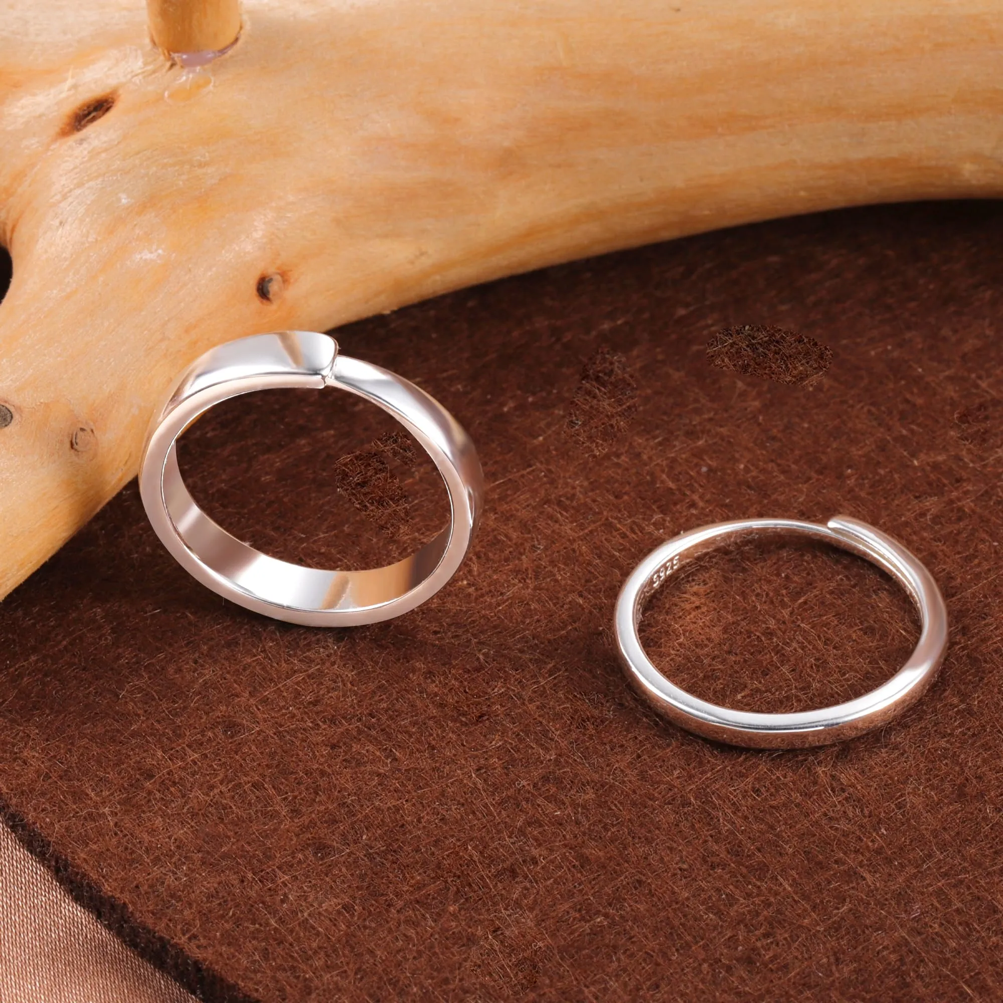 ALEXCRAFT Anelli Uomo Donna Argento Regolabili 2mm Mignolo Pollice - immagine 6