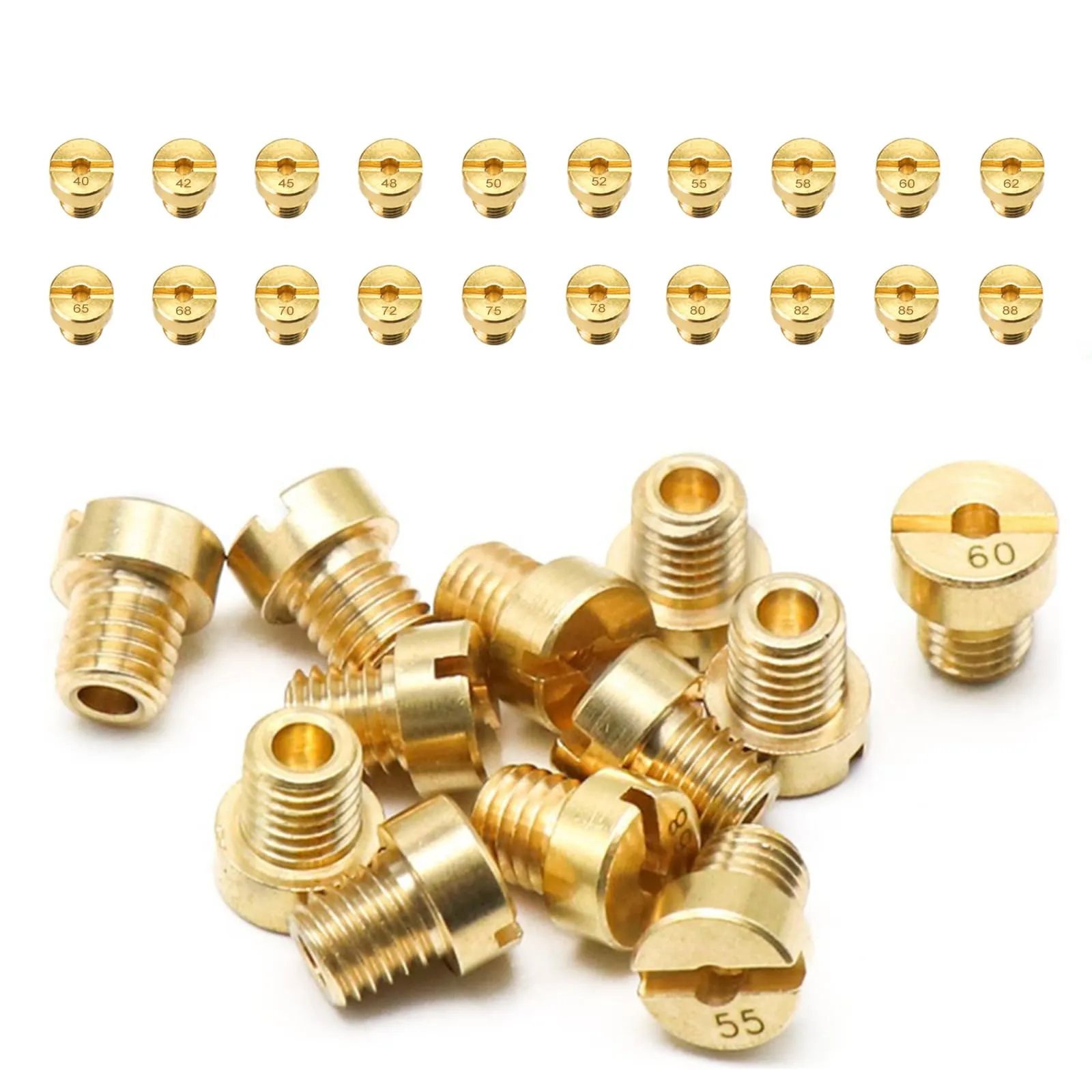 WestCH Set 20 Getti Carburatore M6 in Ottone (40-88) per Motorrad Roller Schaltmoped - immagine 1