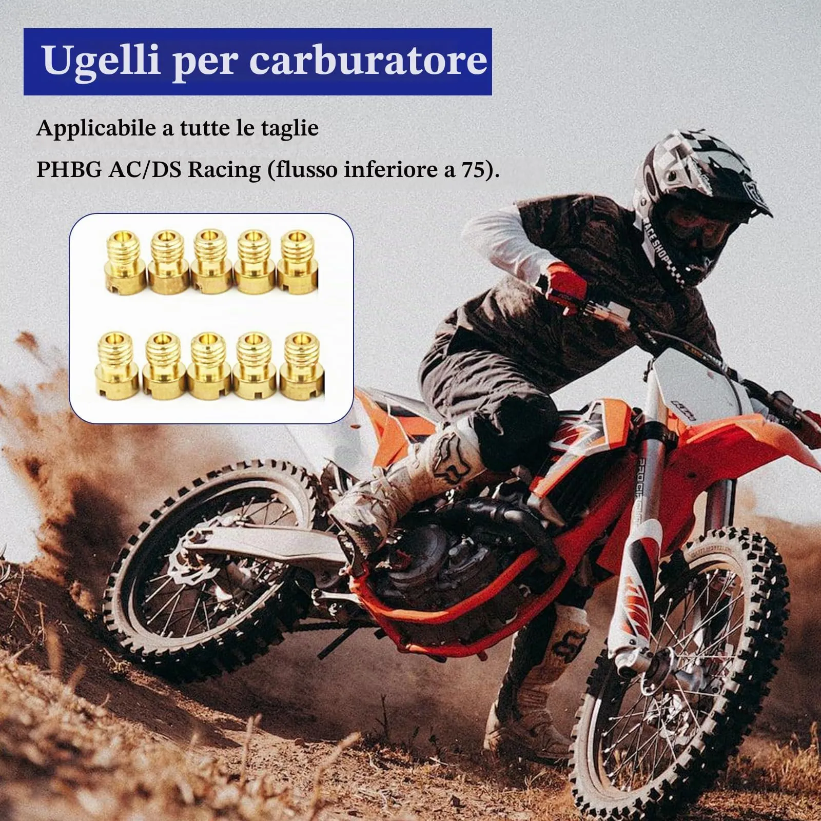 WestCH Set 20 Getti Carburatore M6 in Ottone (40-88) per Motorrad Roller Schaltmoped - immagine 6