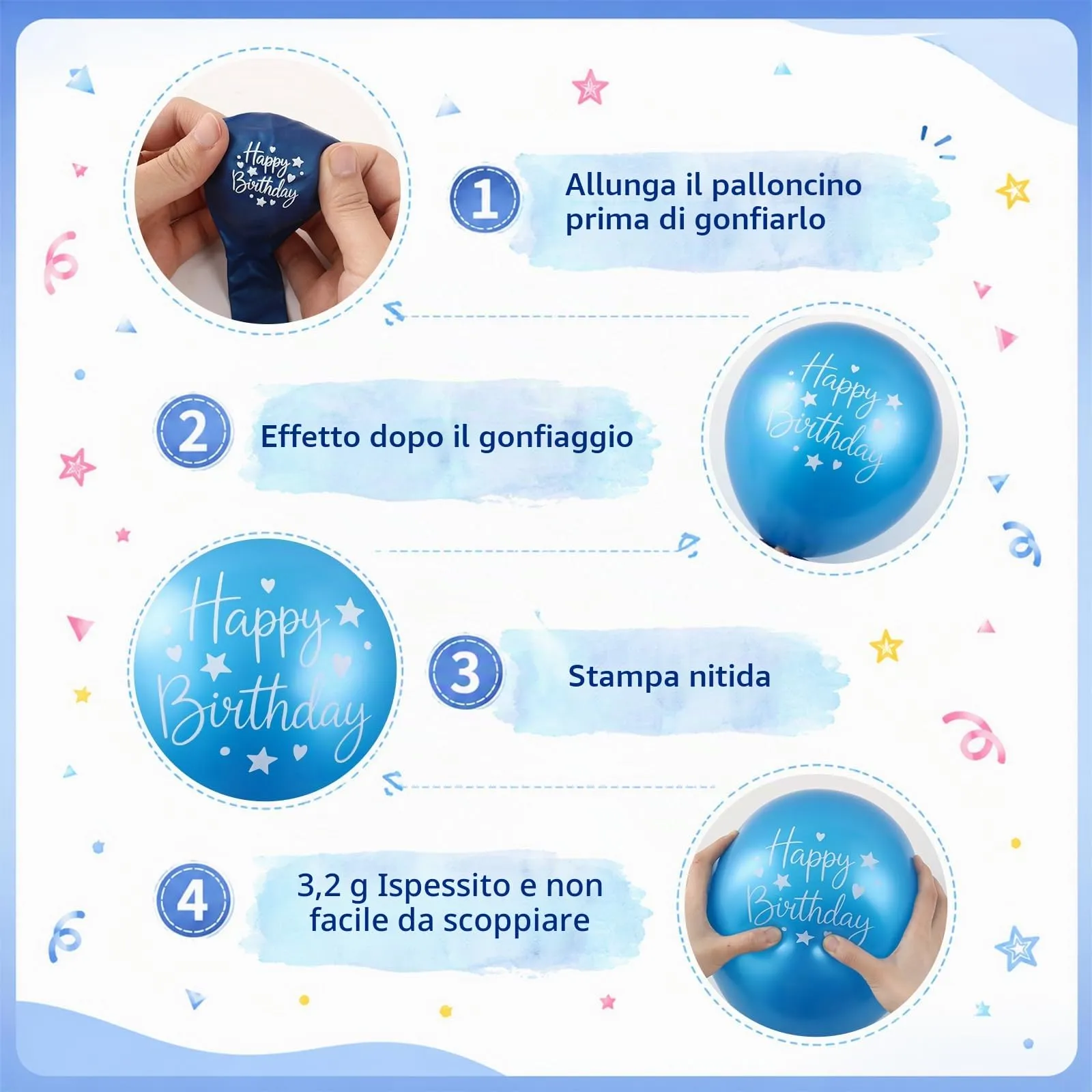 fairymaiden Kit Palloncini Compleanno, 24 Pezzi, 12 pollici - immagine 3