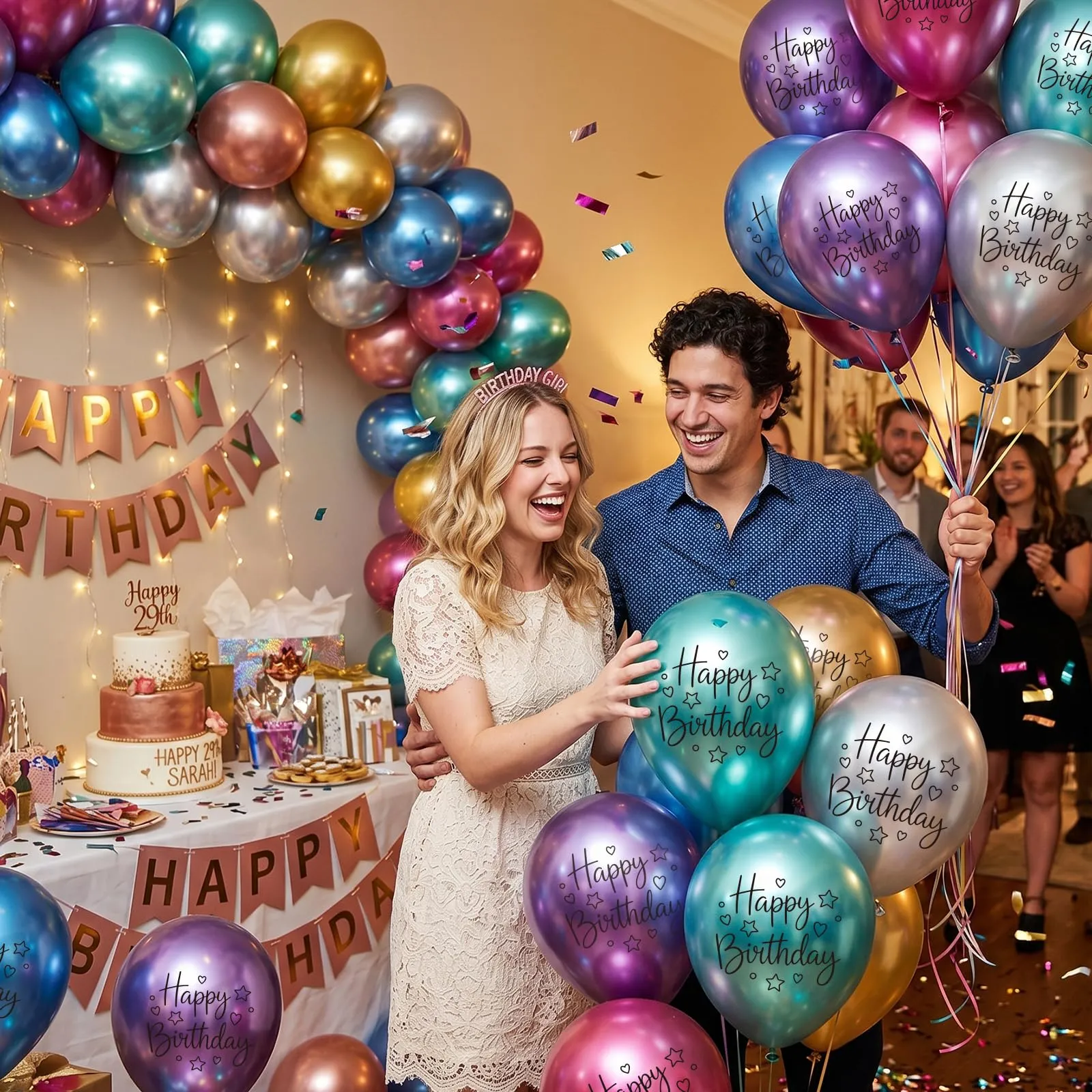 fairymaiden Palloncini Metallizzati Happy Birthday, 24 Pezzi, 12 Pollici - immagine 8