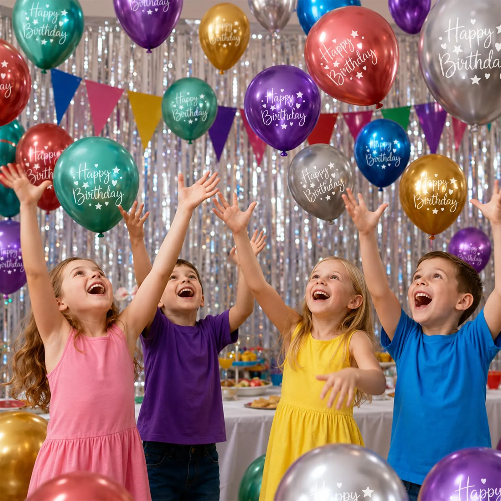fairymaiden Set Palloncini Compleanno Metallici, 24 Pezzi, 12 pollici - immagine 4