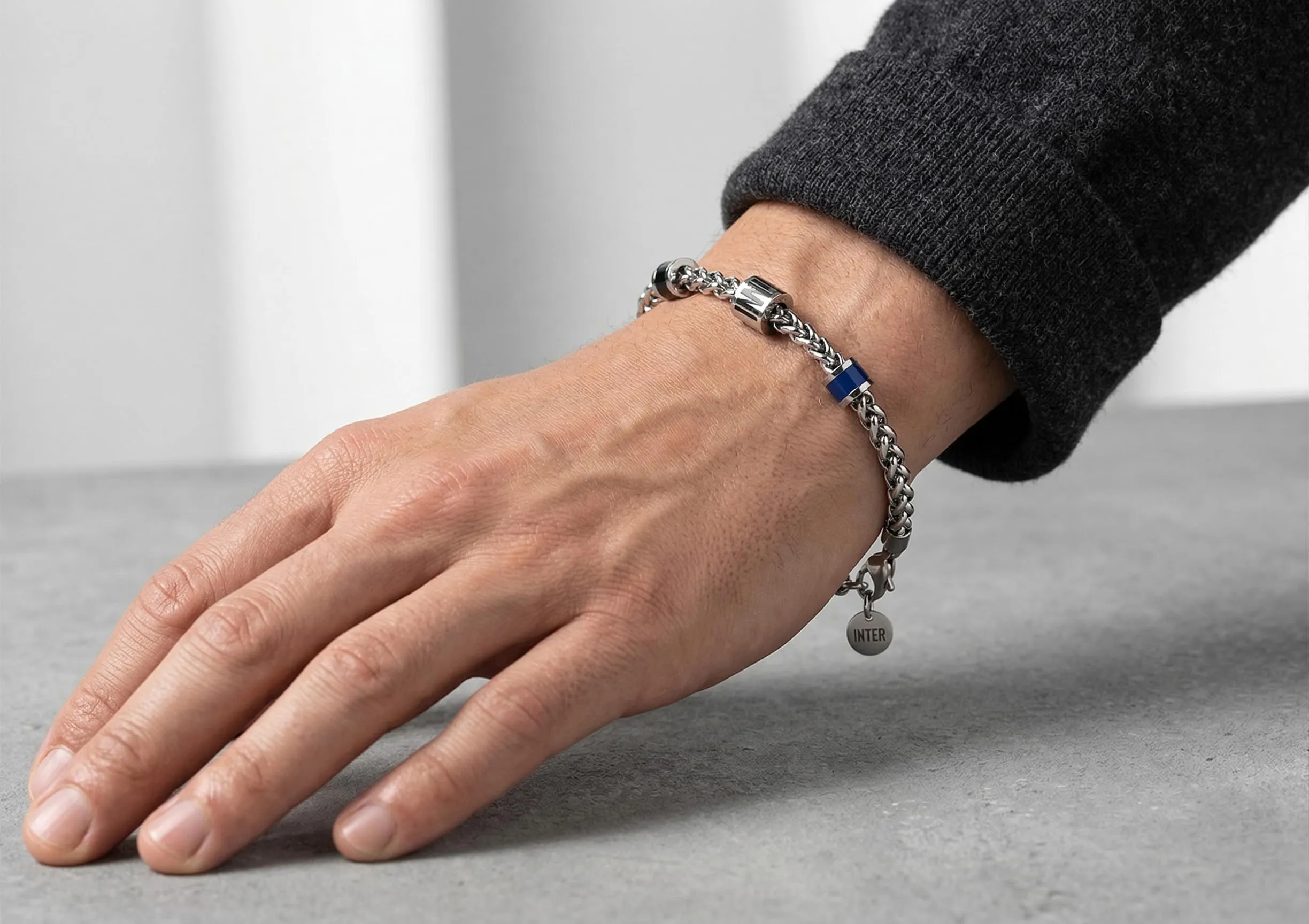 Clondo Bracciale Inter in Acciaio - Chain Logo Minimal - immagine 4