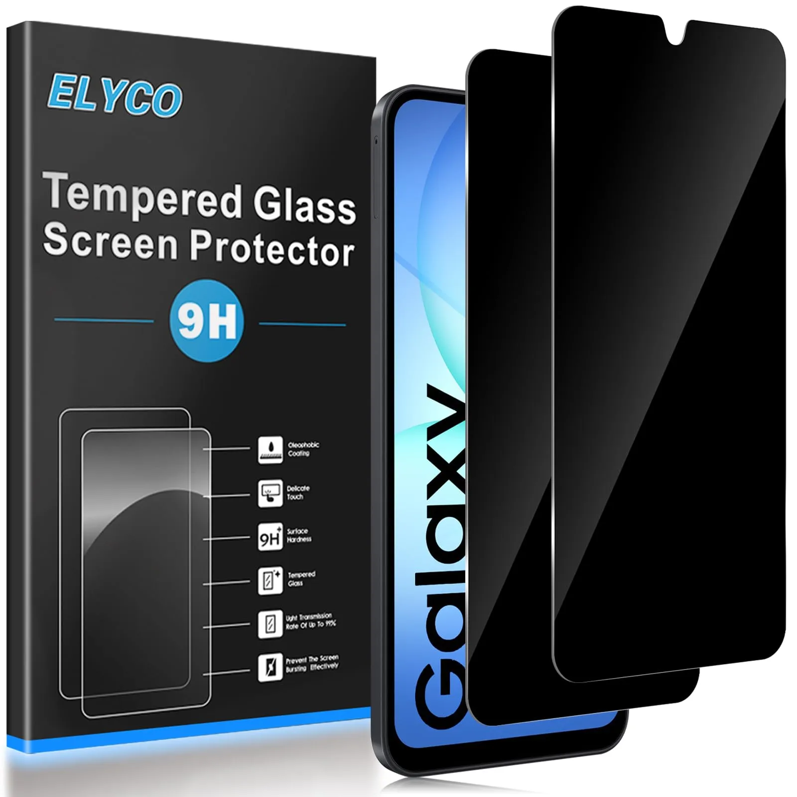 ELYCO Vetro Temperato Privacy per Samsung Galaxy A16/A17 4G/5G, 2 Pezzi - immagine 1