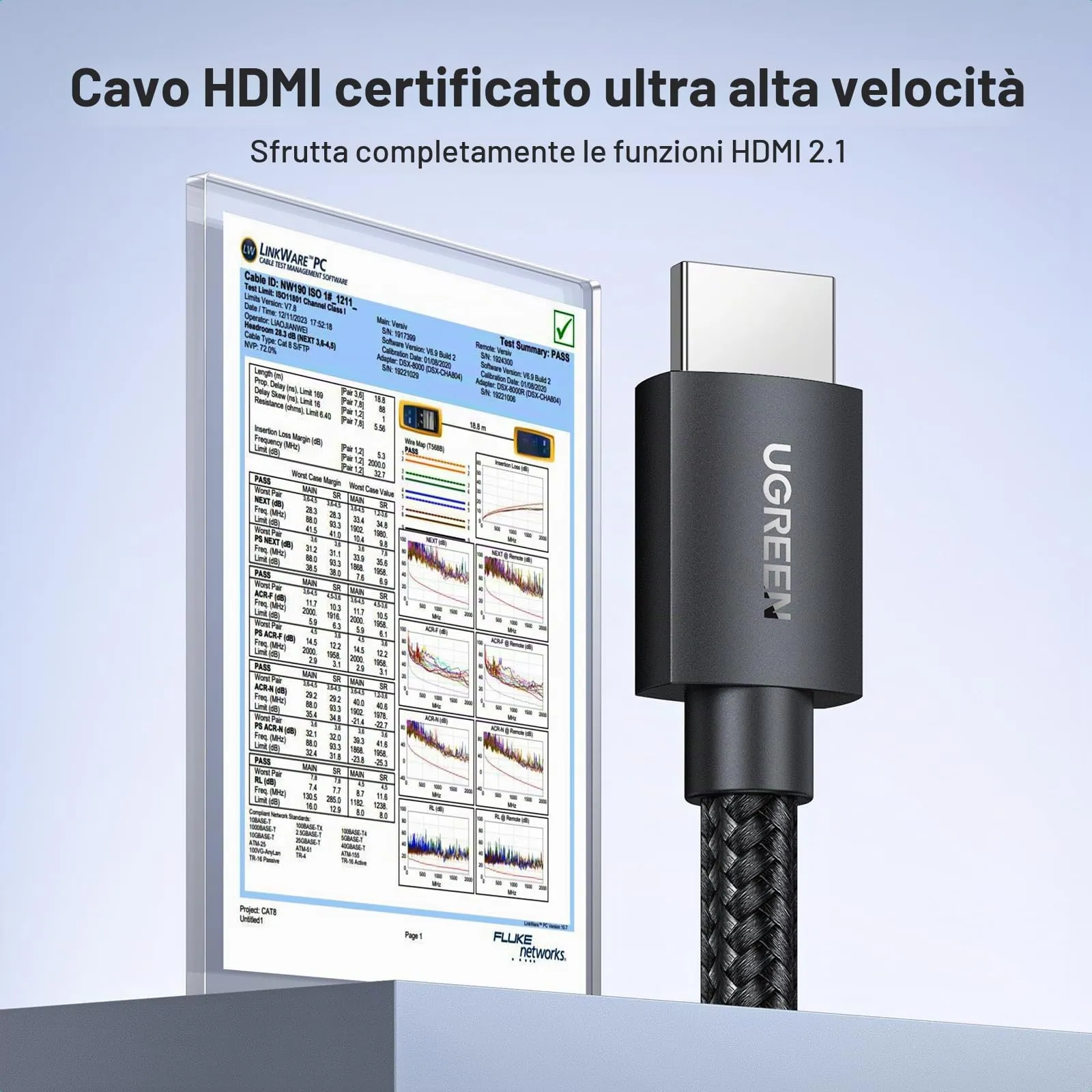 UGREEN HDMI 2.1 Cable 8K 60Hz 4K 120Hz 48Gbps (10M) - immagine 2