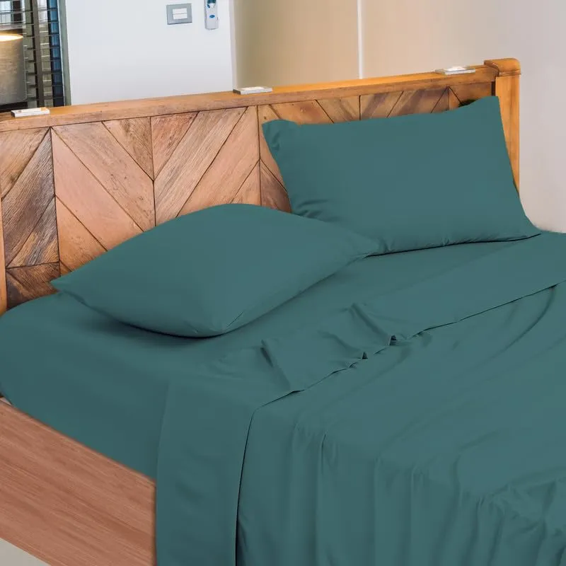 Narciso Completo Letto Singolo 100% Cotone, Lenzuolo Sotto con Angoli 90x200, Lenzuolo Sopra 150x290, Federa 50x80cm (Ottanio) - immagine 1