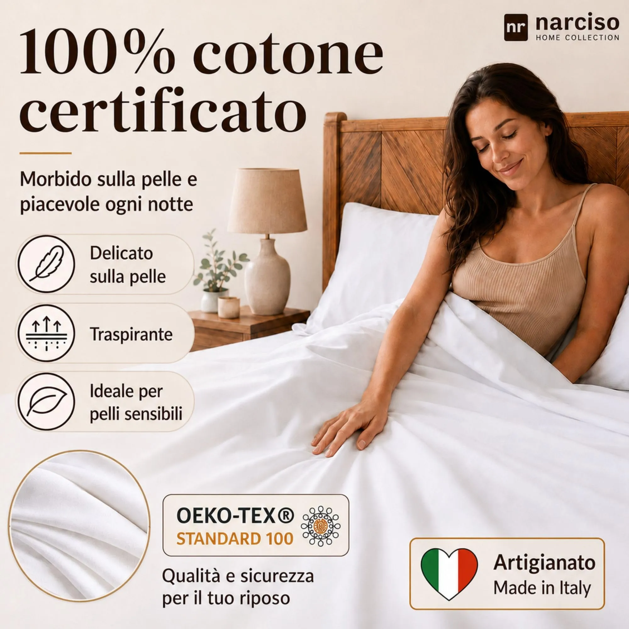 Narciso Lenzuola Una Piazza e Mezza 100% Cotone Made in Italy Completo Letto Ottanio - immagine 2