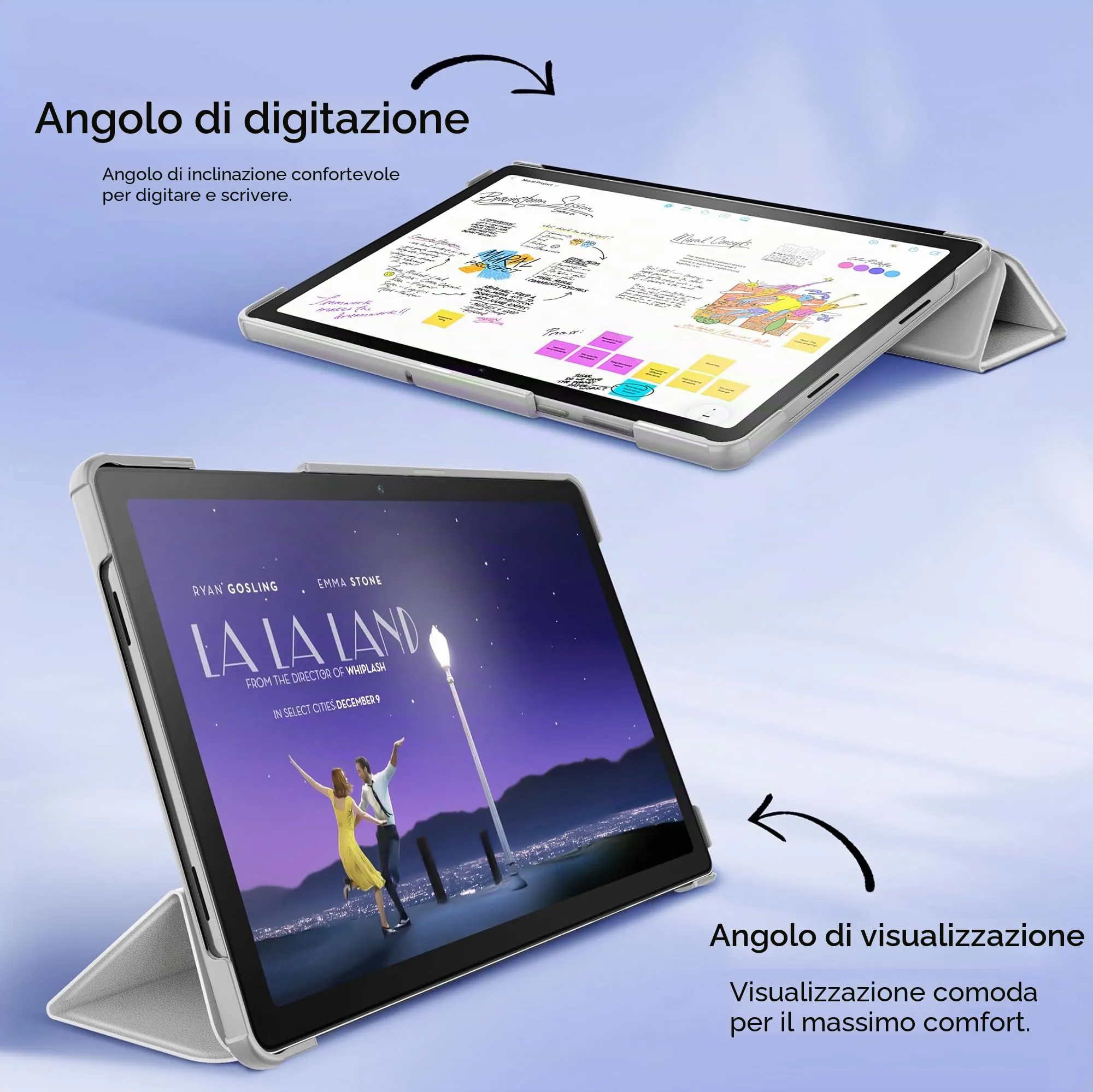EasyAcc Custodia per Samsung Galaxy Tab A11+ Plus 11 pollici (2025) SM-X236B/SM-X230 - Grigio Chiaro - immagine 6