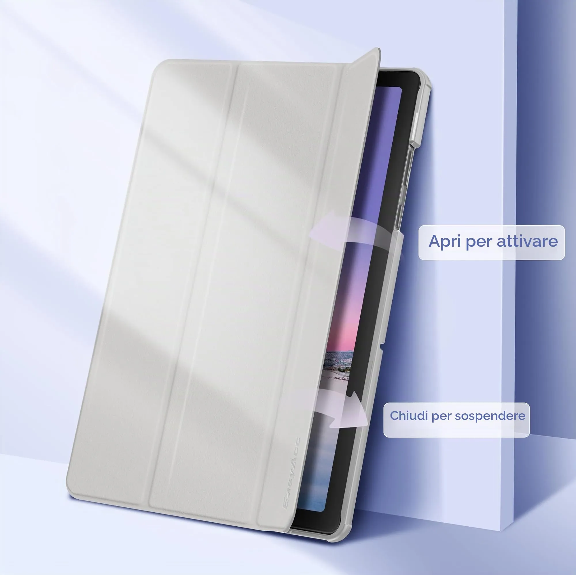 EasyAcc Custodia per Samsung Galaxy Tab A11+ Plus 11 pollici (2025) SM-X236B/SM-X230 - Grigio Chiaro - immagine 7