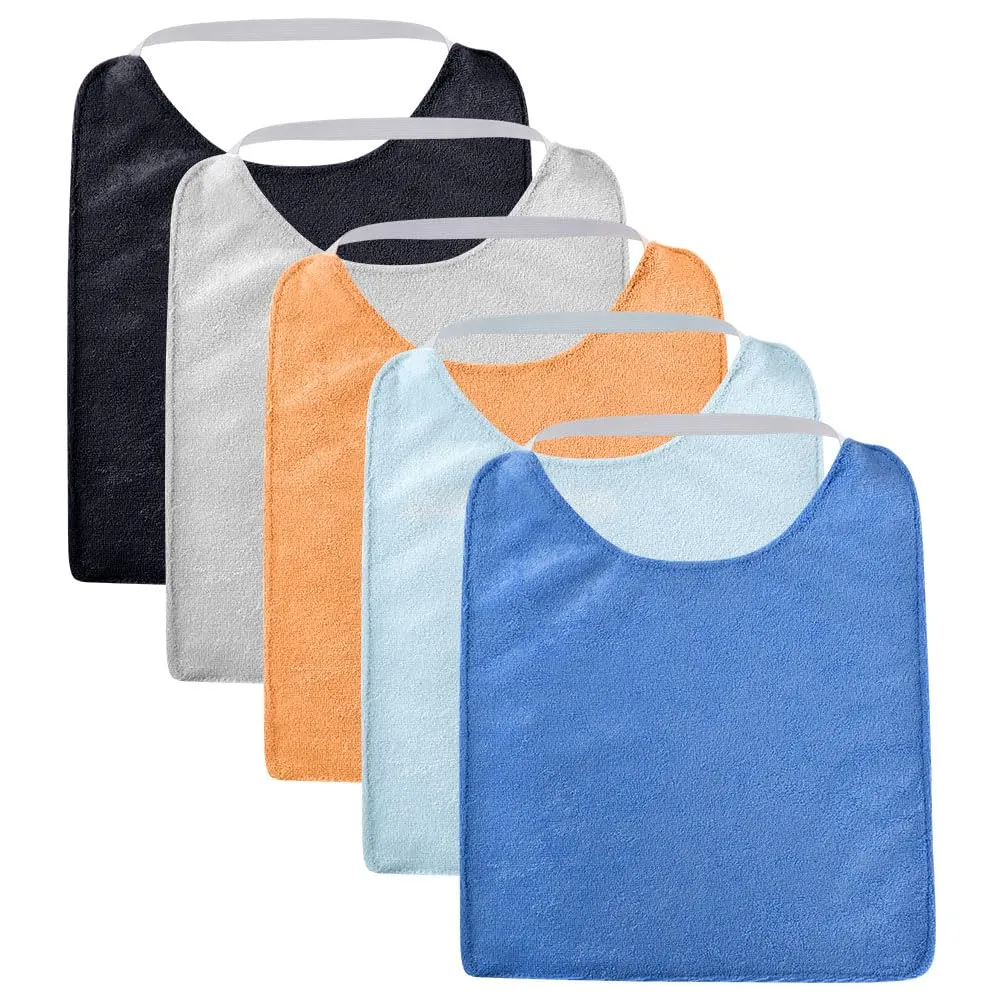 Vicloon Bavaglini in Spugna Impermeabili con Chiusura Elastica, Set da 5 Pezzi, Multicolore - immagine 1