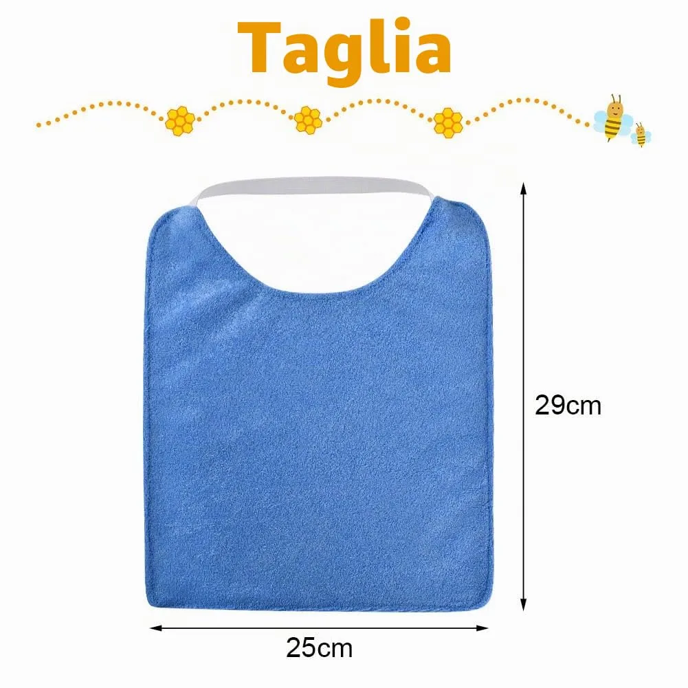 Vicloon Bavaglini in Spugna Impermeabili con Chiusura Elastica, Set da 5 Pezzi, Multicolore - immagine 2