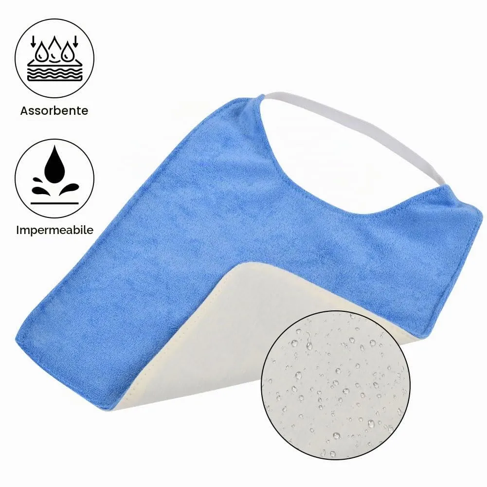 Vicloon Bavaglini in Spugna Impermeabili con Chiusura Elastica, Set da 5 Pezzi, Multicolore - immagine 4