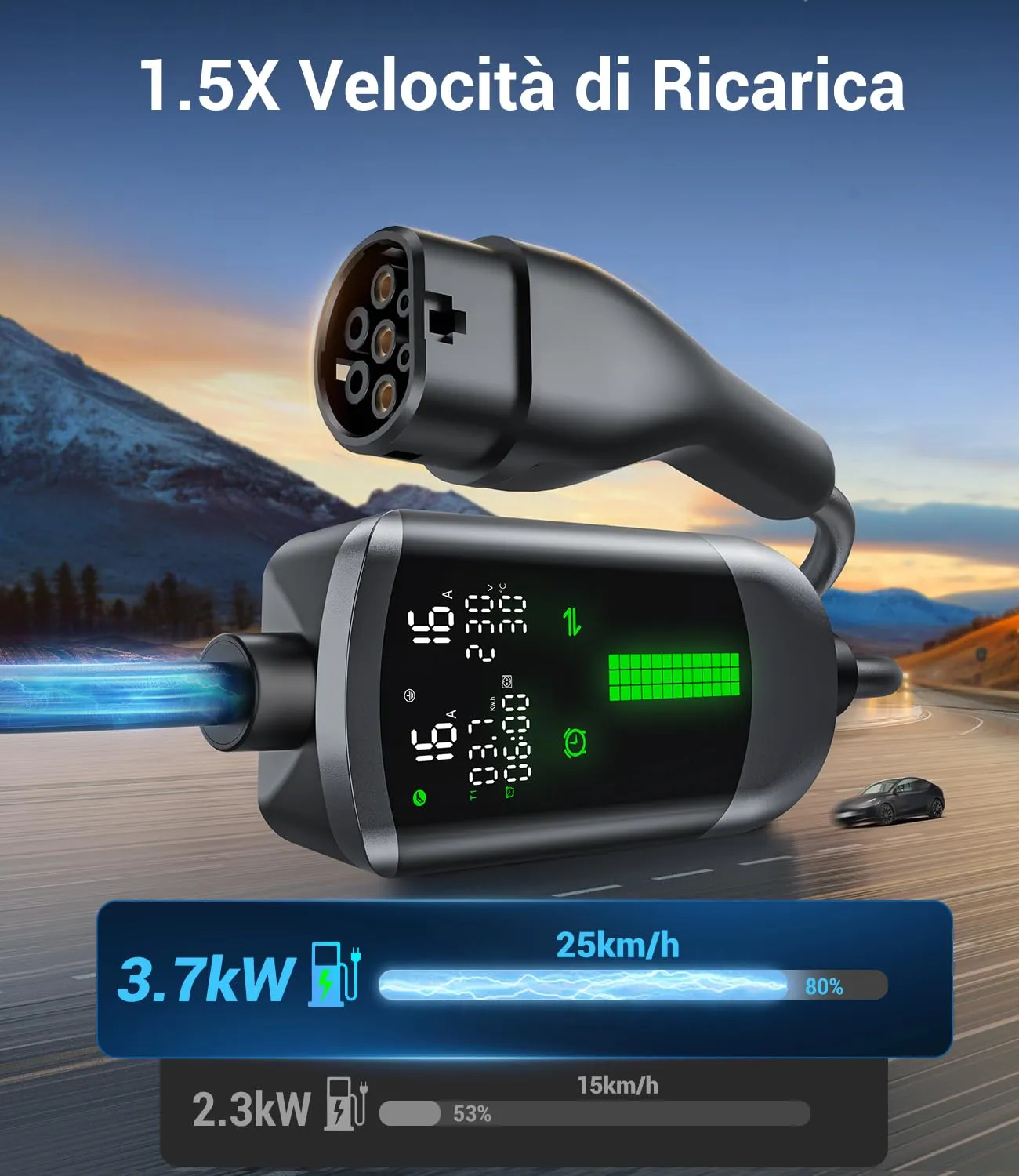 WityCharge VPC-B5-16AC Wallbox Colonnina Ricarica Auto Elettrica 3,7kW 7M - immagine 2