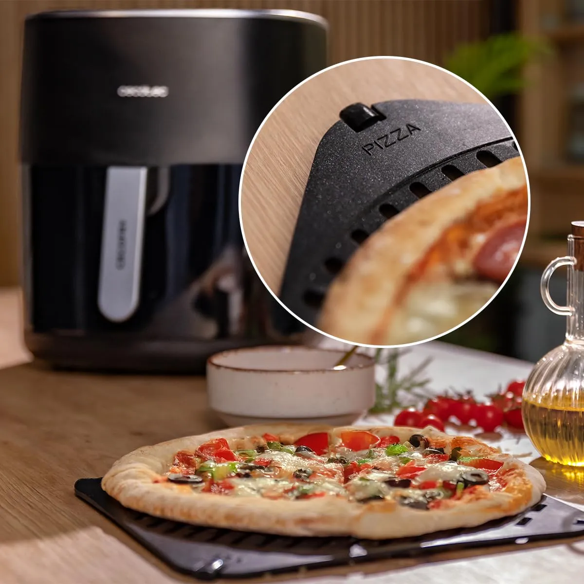 Cecotec Cecofry&Grill Duoheat 6500 Friggitrice ad Aria 6,5L, 3 in 1 Grill e Piastra per Pizza, 2200W - immagine 6
