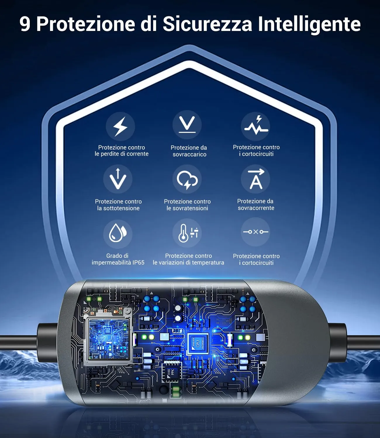 WityCharge VPC-B5-32AC Wallbox Colonnina Ricarica Auto Elettrica 7,4kW 7M Grigio Argento - immagine 9