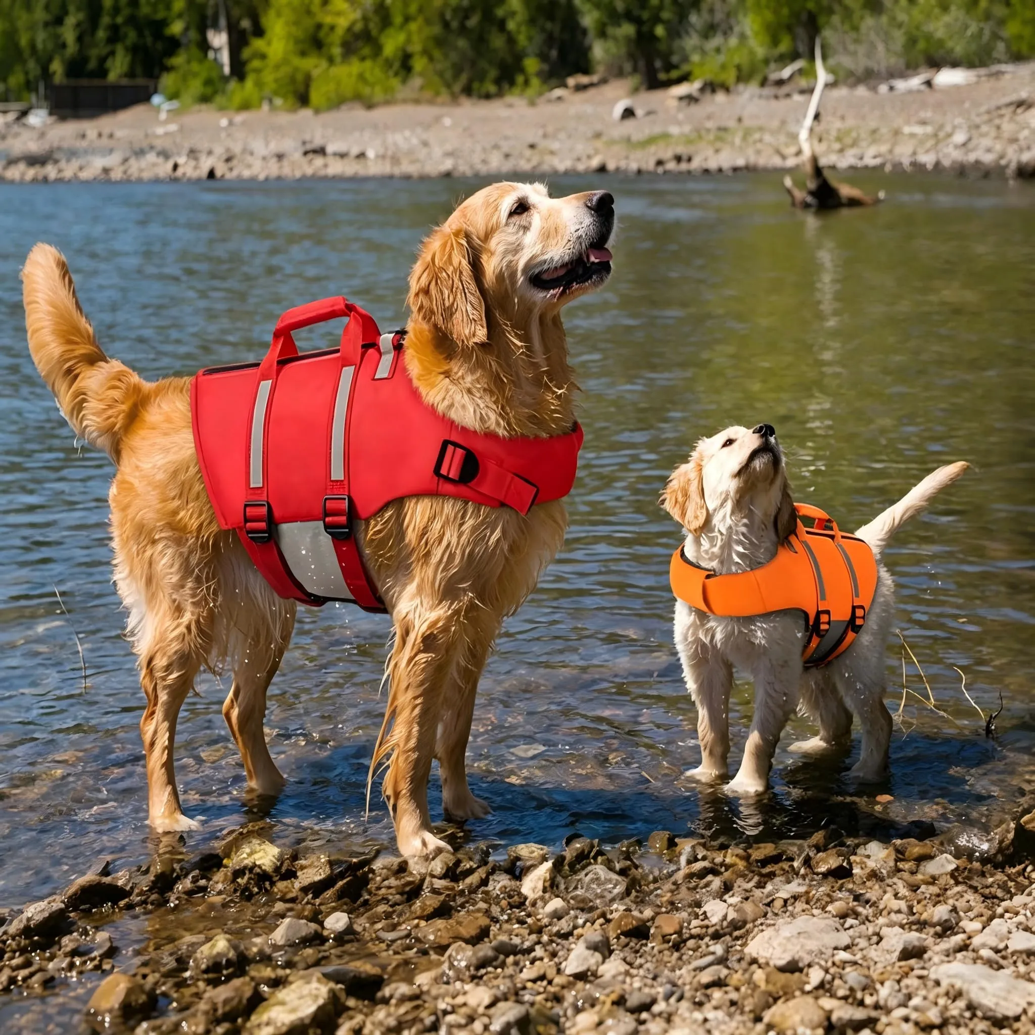 PUZAUKAL Giubbotto Salvagente per Cane con Ripstop e Cerniera sul Dorso, Taglia L, Arancione - immagine 7