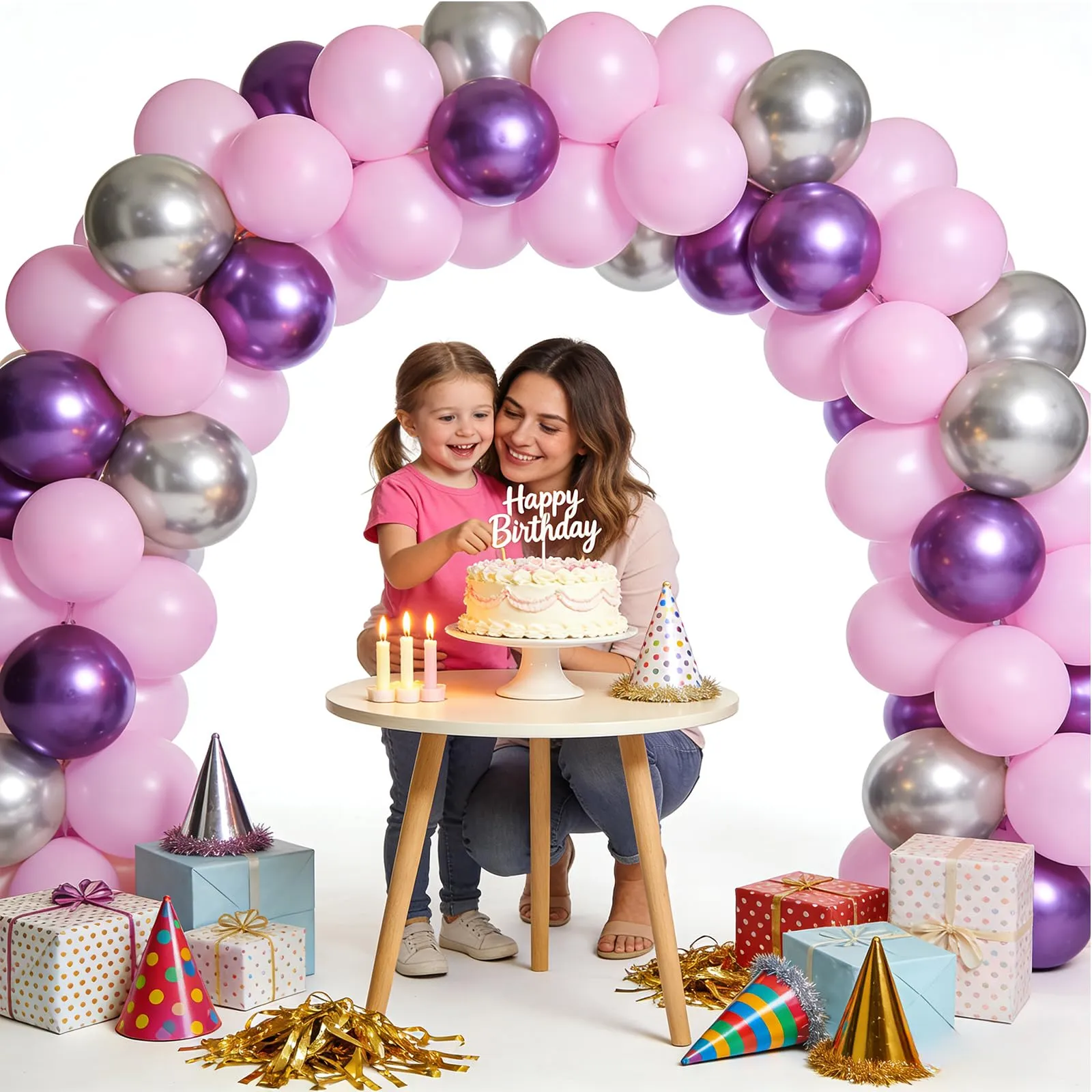 YEHNDA Palloncini Rosa, Lilla Metallizzato e Argento Metallizzato, Set da 60 pezzi da 30 cm - immagine 6