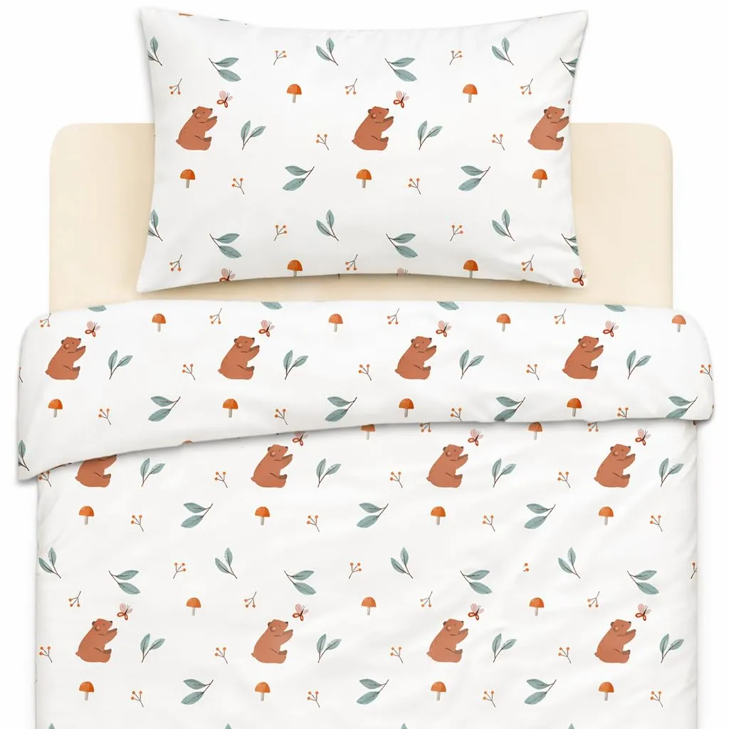 Lovely Hippo Set Letto 3 Pezzi Orsetto: Lenzuolo con Angoli 80x160 cm, Copripiumino 120x170 cm e Federa - immagine 1