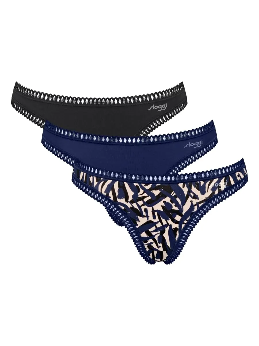 Sloggi Donna Go Crush String C3P, Blue - Dark Combination - immagine 8