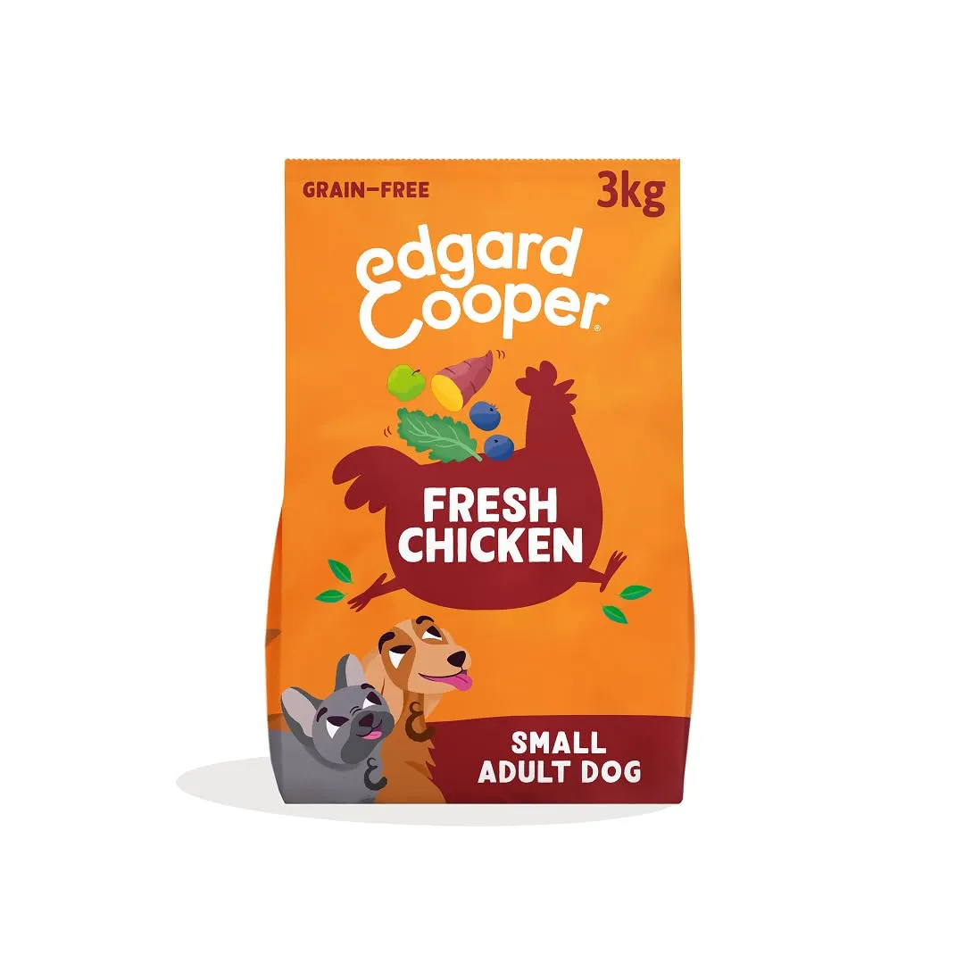 Edgard & Cooper Crocchette Cani Adulti Taglia Piccola Senza Cereali al Pollo Fresco, Mela, Patata Dolce, Cavolo Riccio e Mirtillo, 3kg - immagine 1