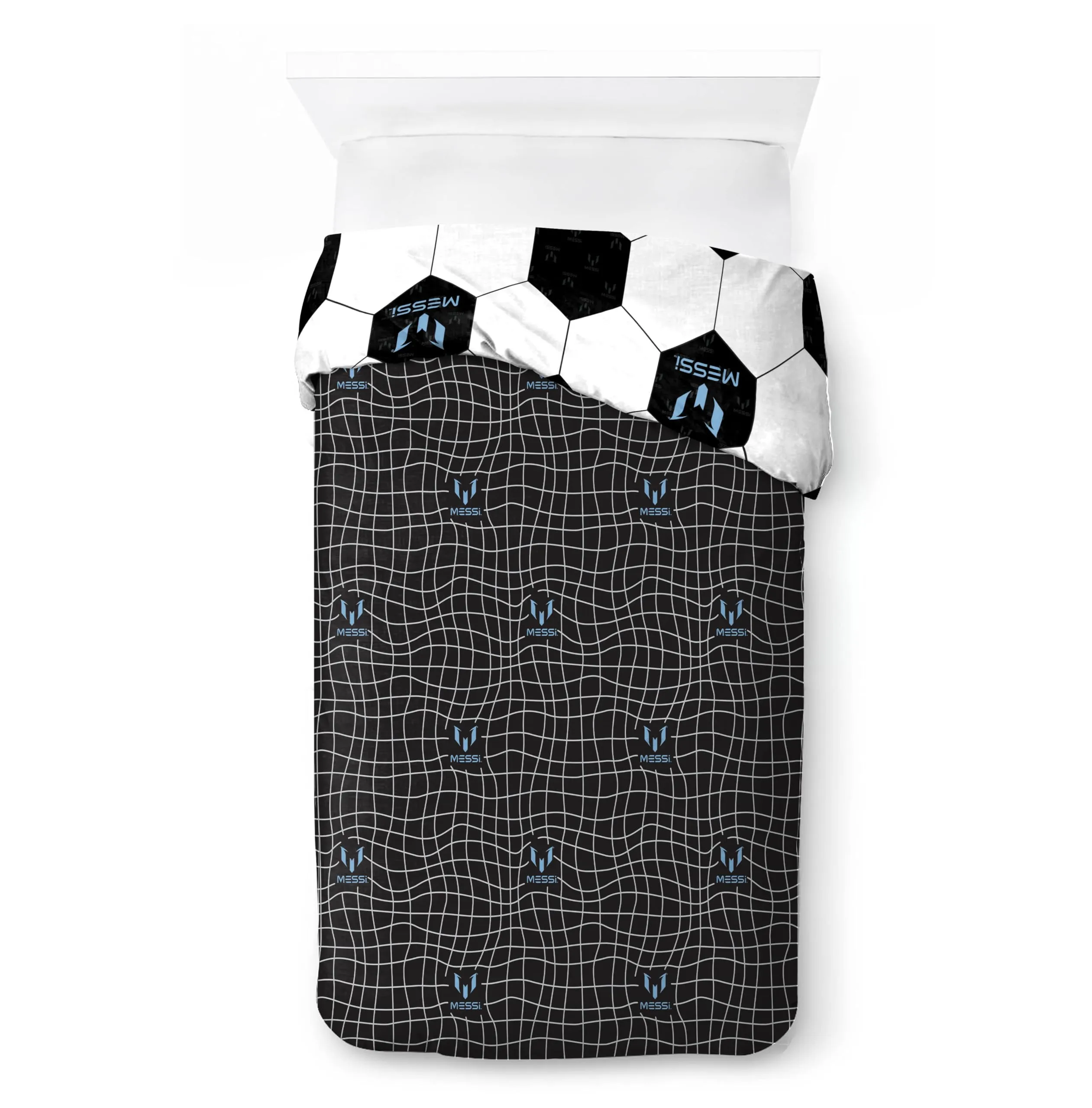 Jay Franco Messi Football Set di Biancheria da Letto per Letto Singolo, Copripiumino e Federa, Bianco, 2 Pezzi - immagine 3
