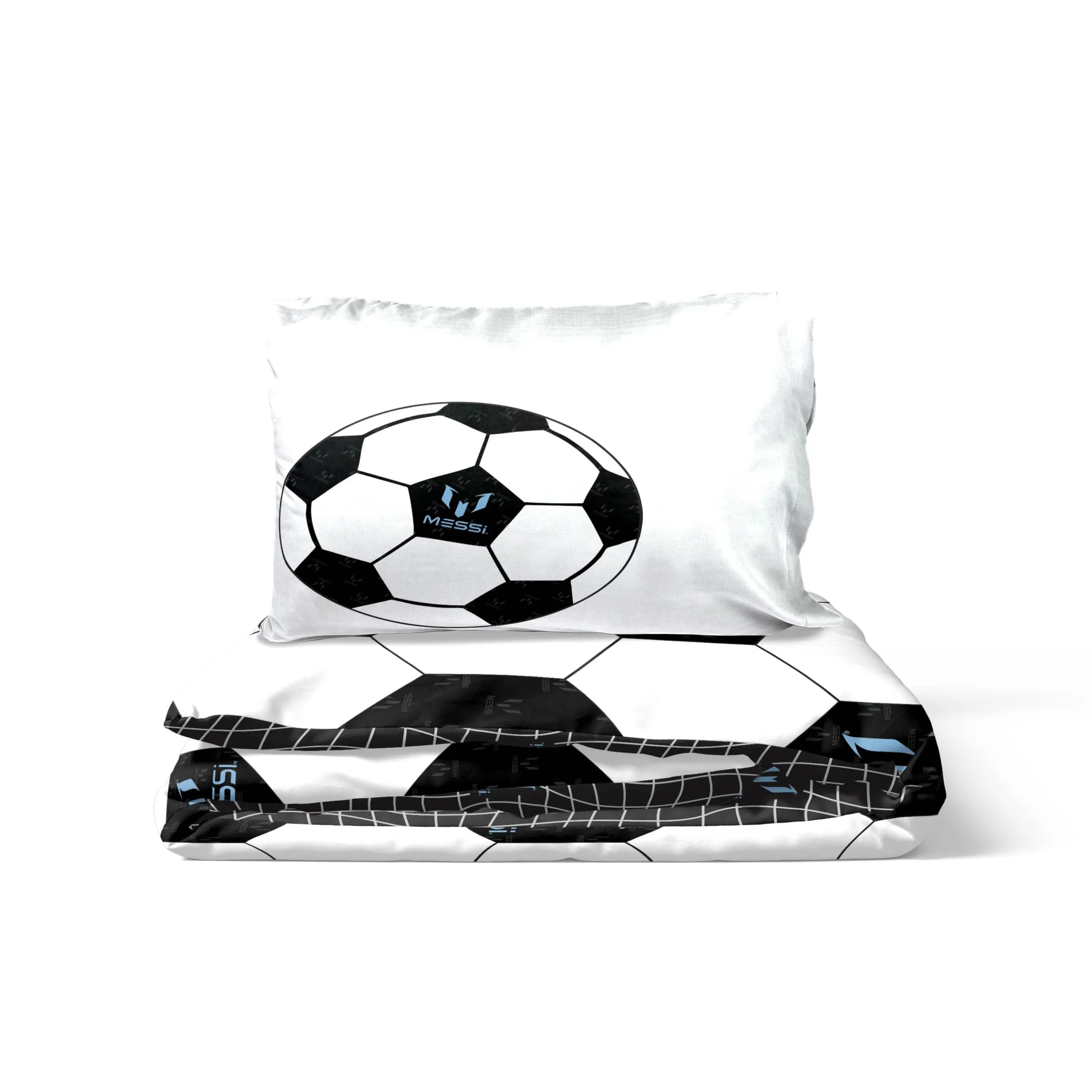 Jay Franco Messi Football Set di Biancheria da Letto per Letto Singolo, Copripiumino e Federa, Bianco, 2 Pezzi - immagine 5