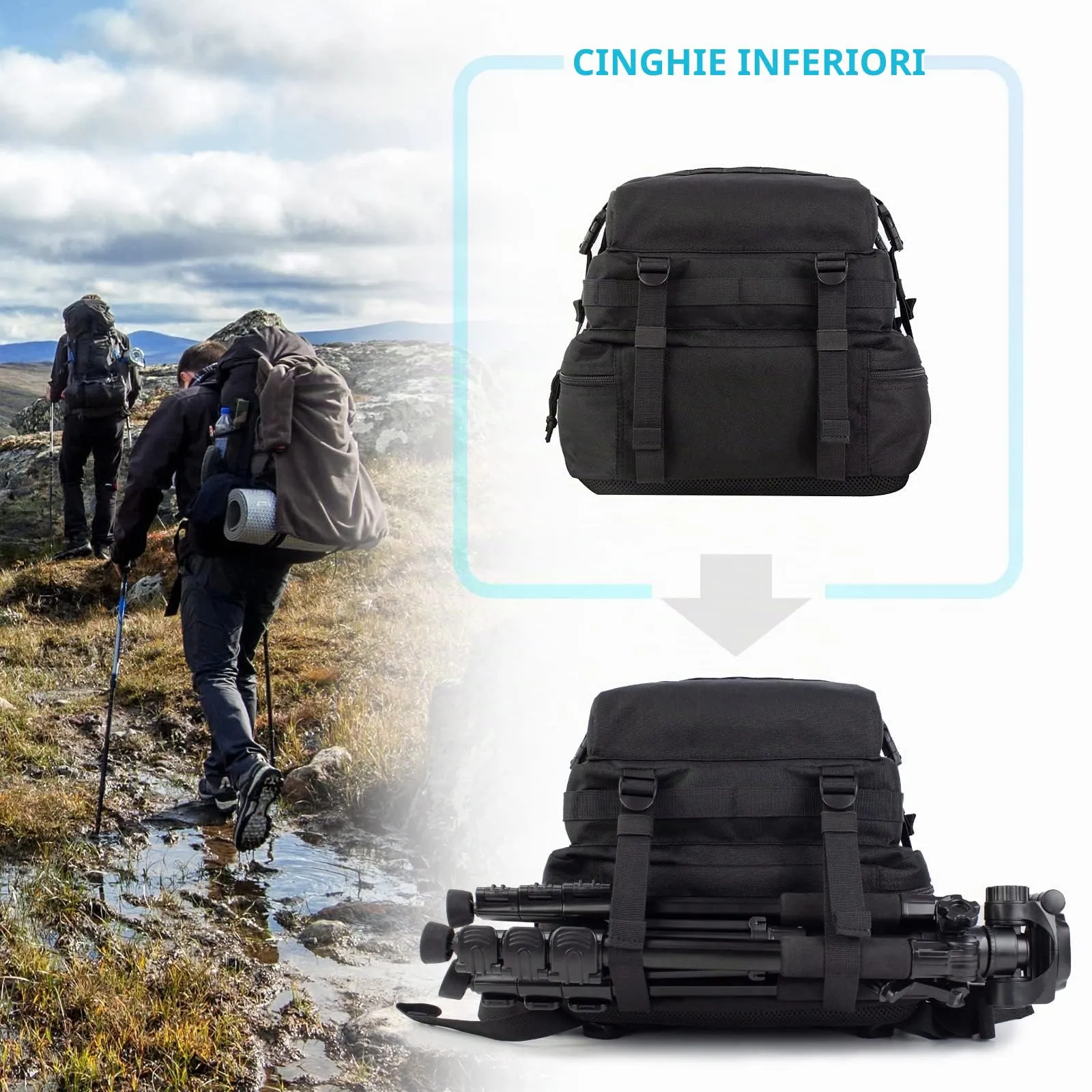 Zavothy Zaino Tattico Militare 45L con Sistema Molle, 23 x 25 x 45 cm - immagine 6