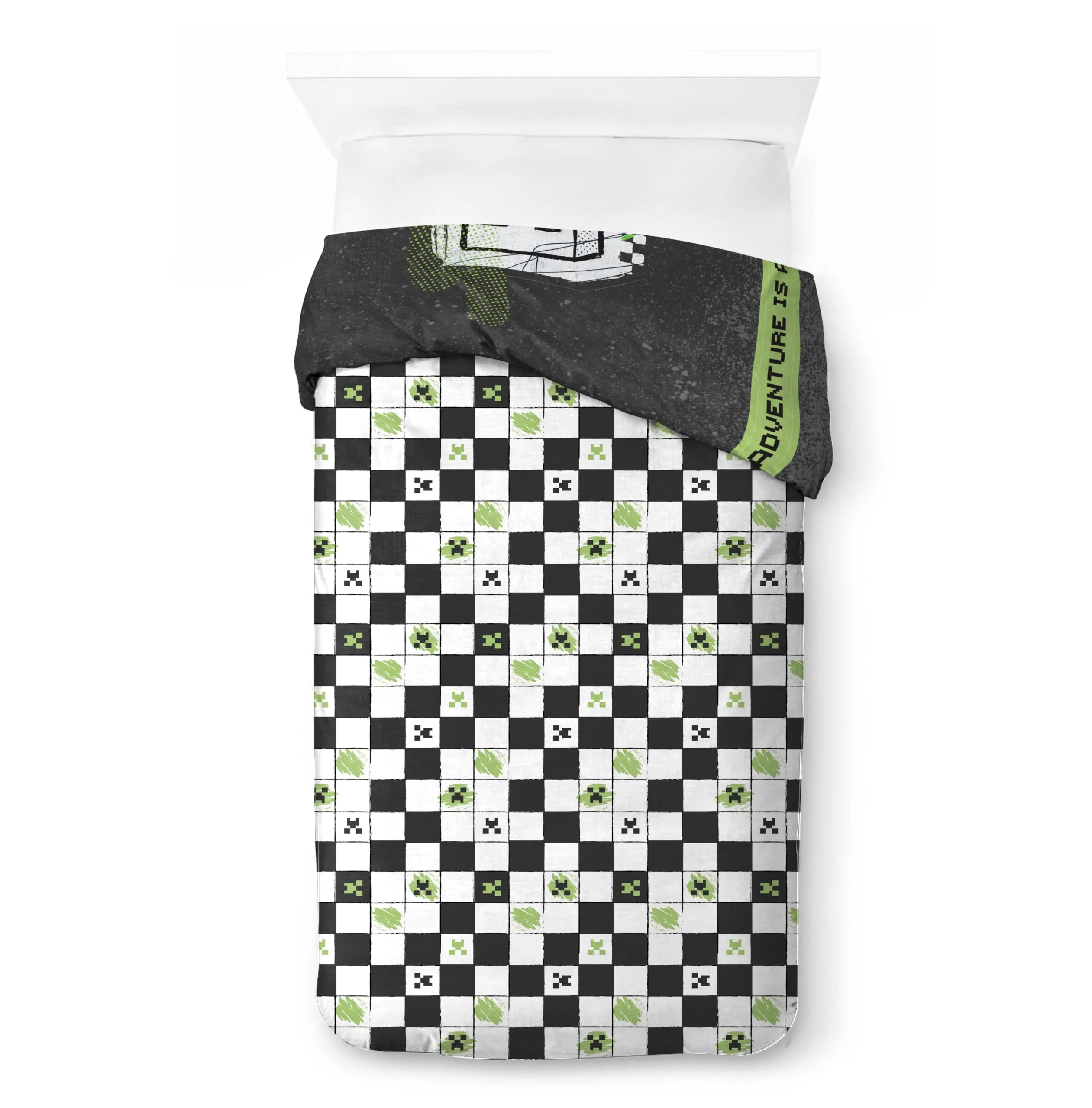 Jay Franco Minecraft Creeper Set Biancheria da Letto per Bambini, Copripiumino e Federa, Grigio, 2 Pezzi - immagine 3