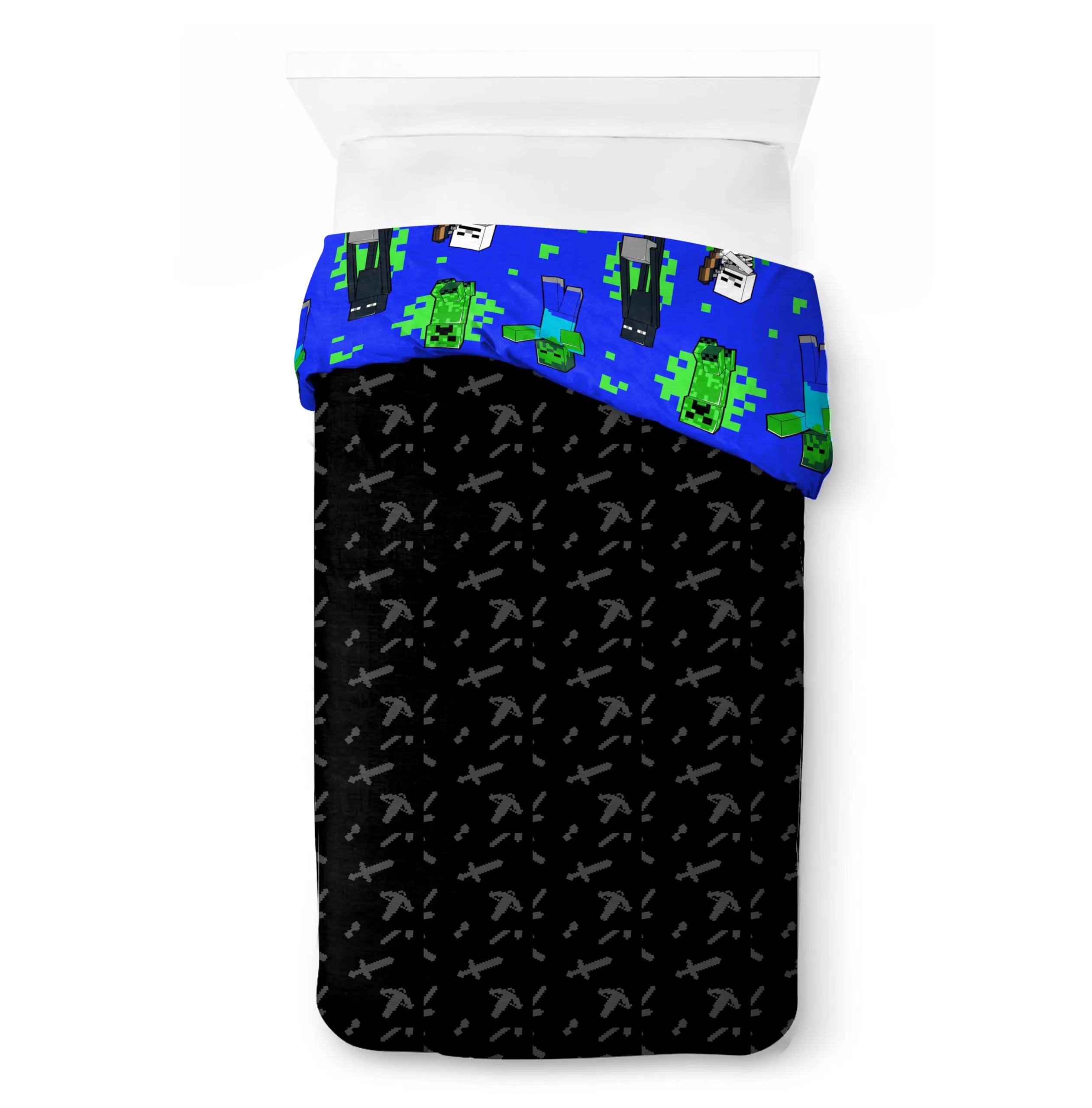 Jay Franco Minecraft Creeper Bedding Set - Duvet Cover and Pillowcase, White, 2 Piece - immagine 3