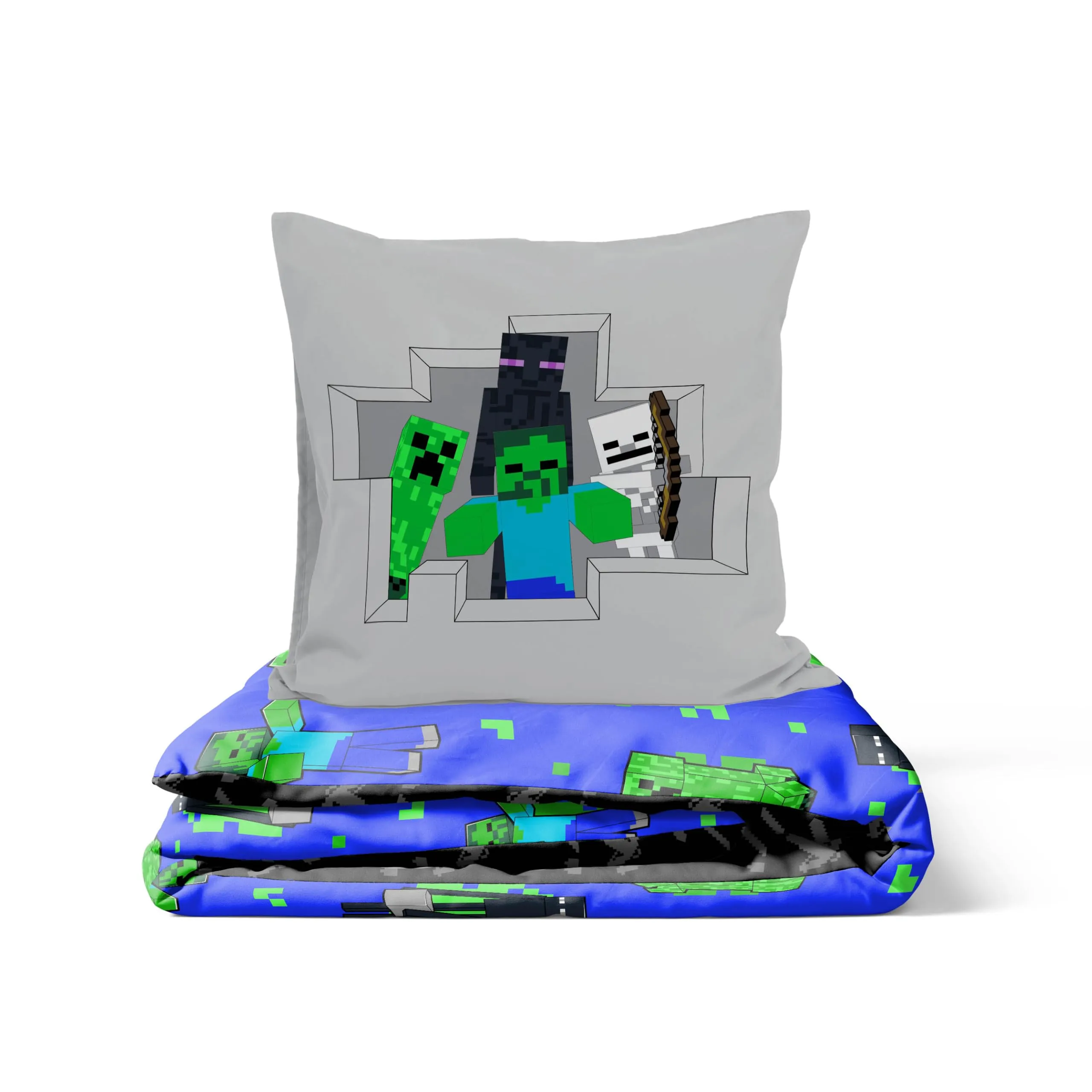Jay Franco Minecraft Creeper Bedding Set - Duvet Cover and Pillowcase, White, 2 Piece - immagine 5