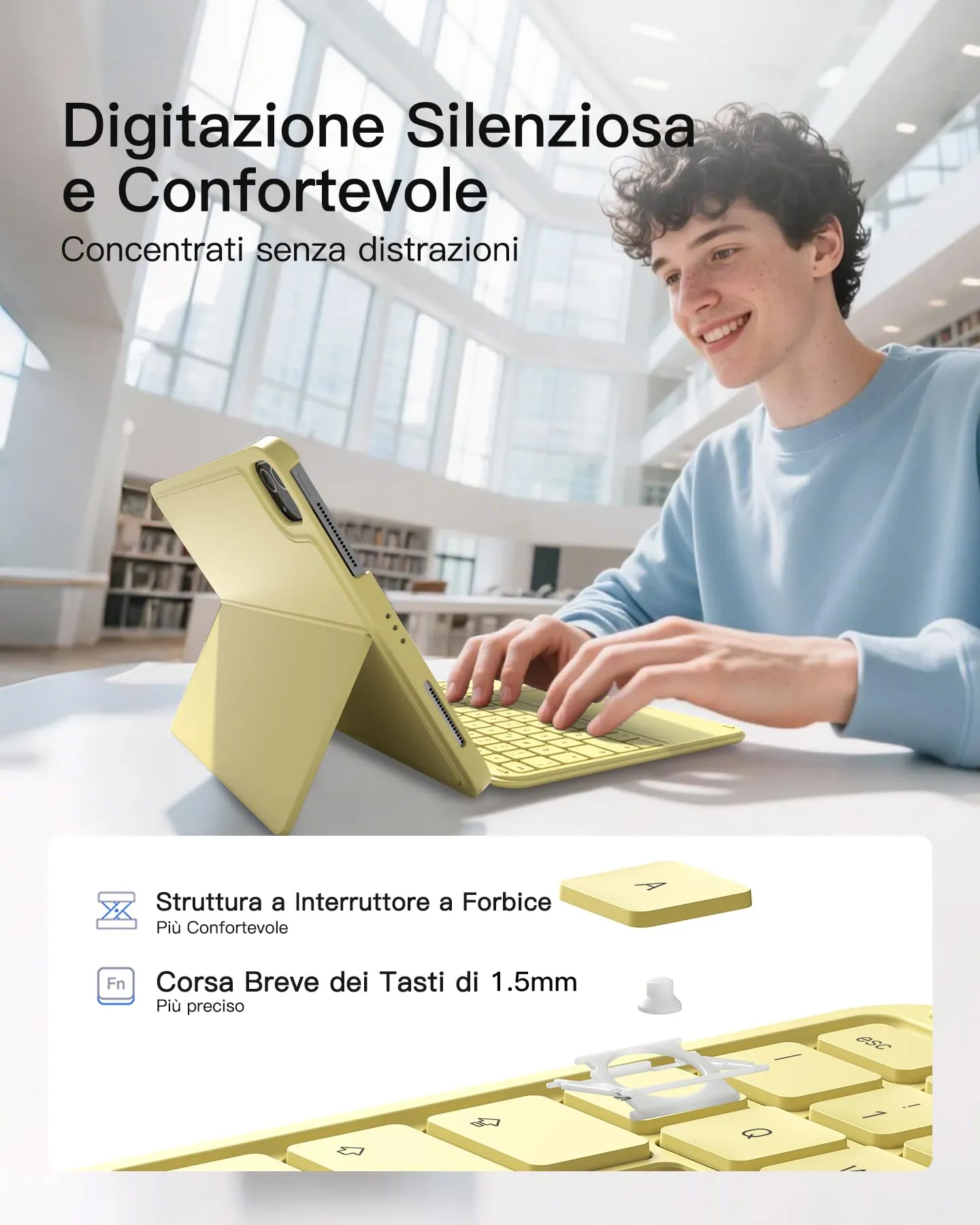 Inateck Custodia Tastiera per iPad A16, 10a Gen, Ultraleggera 450g - immagine 6
