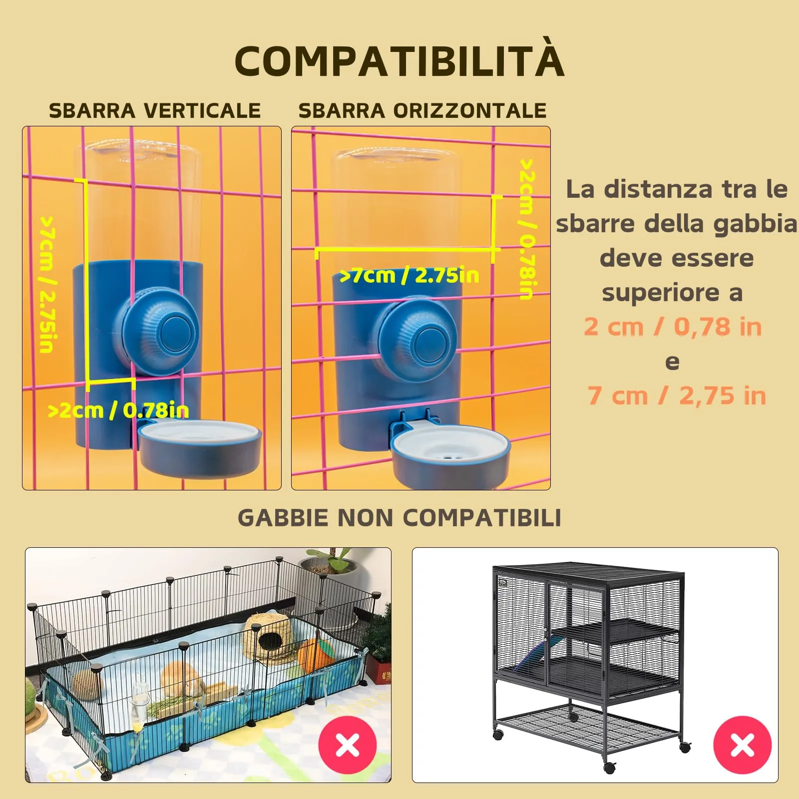 septillar Borraccia Acqua Automatica a Gravità per Piccoli Animali, 600ml, Blu - immagine 3