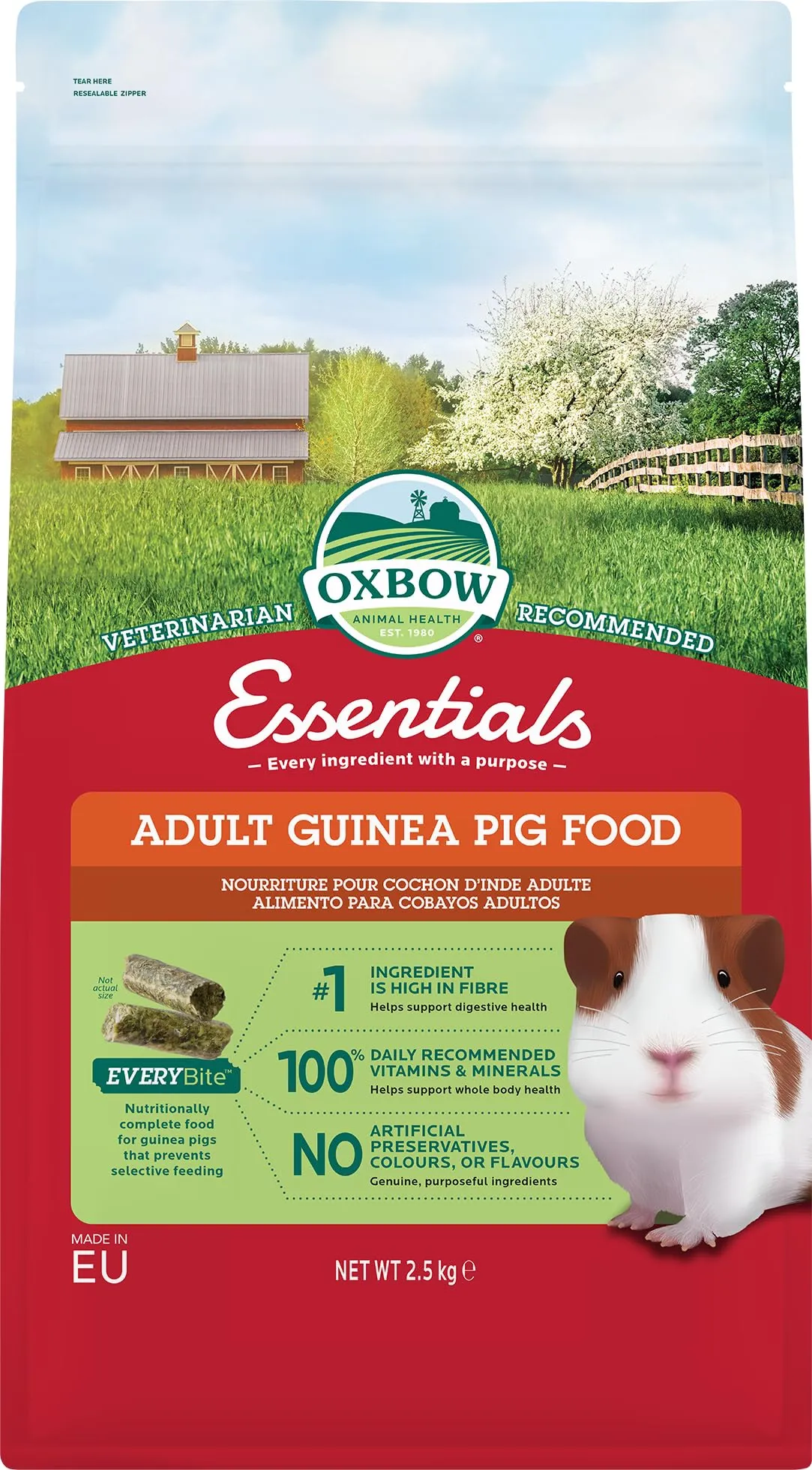 Oxbow Essentials Cibo per porcellini d'India adulti, 2,5 kg - immagine 1