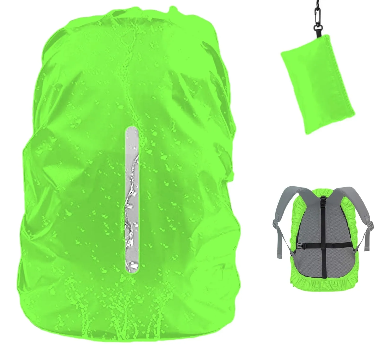 GUKOY Copertura impermeabile per zaino con fibbia riflettente, Verde, S (18-25L) - immagine 1